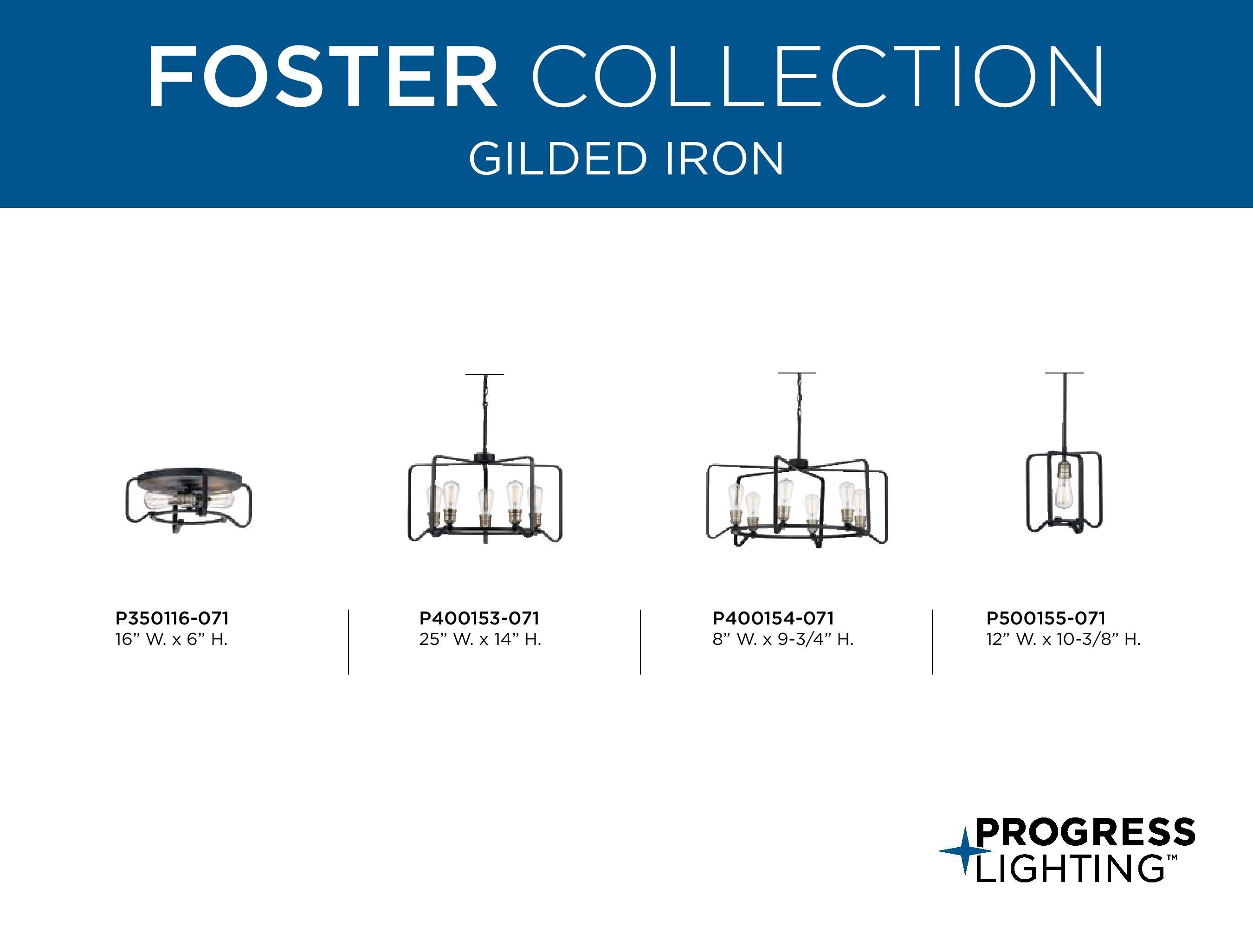 P400154-071-Progress Lighting-Foster - Chandeliers Light - 6 Light in Farmhouse style - 30 Inches wide by 14 Inches high -Traditional Installation