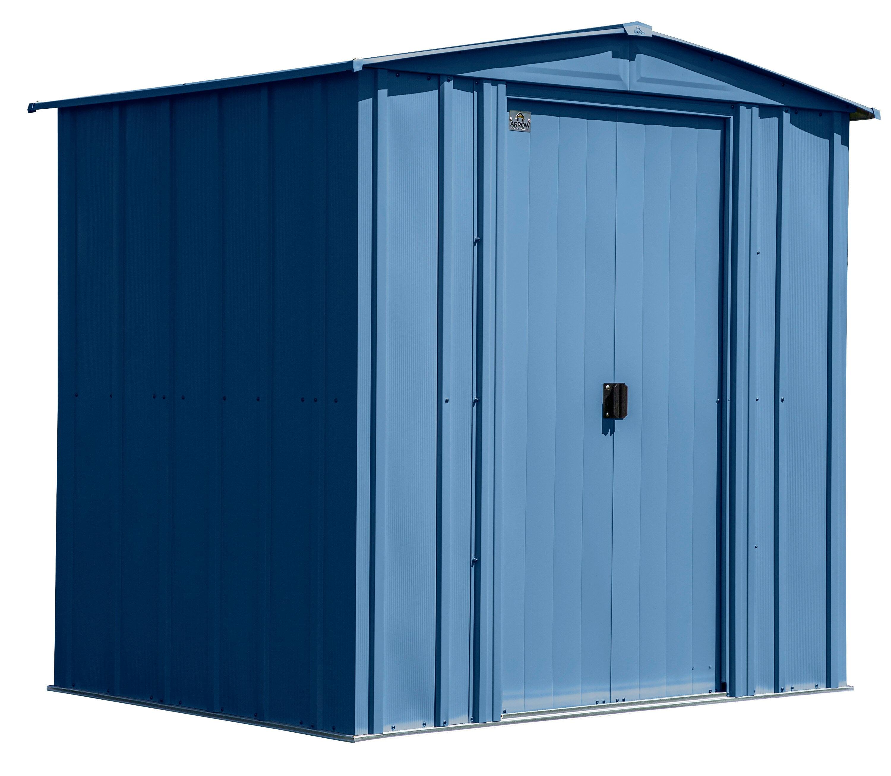 6 ft. W x 5 ft. D Galvanized Steel Storage Shed