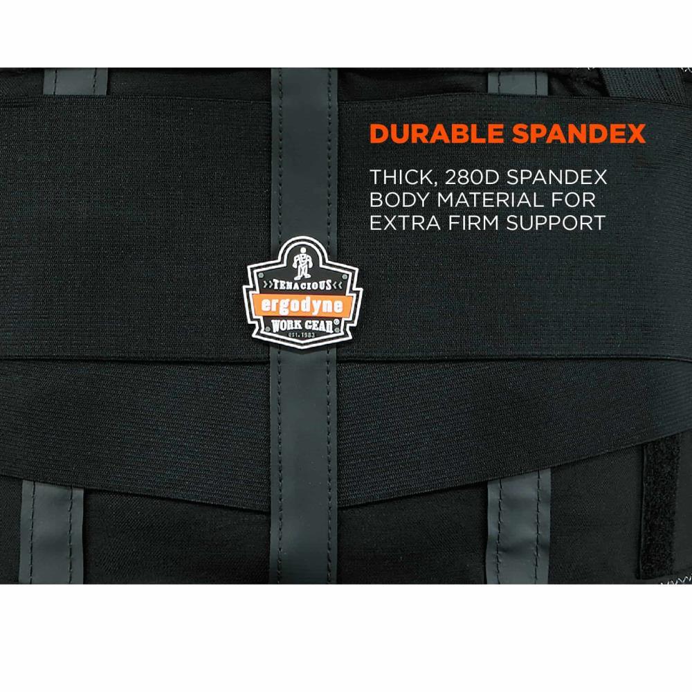 Ergodyne 11604 ProFlex 1100SF Back Support Brace, 8" Spandex Belt, Patented Stays Provide Added Support, Large,Black