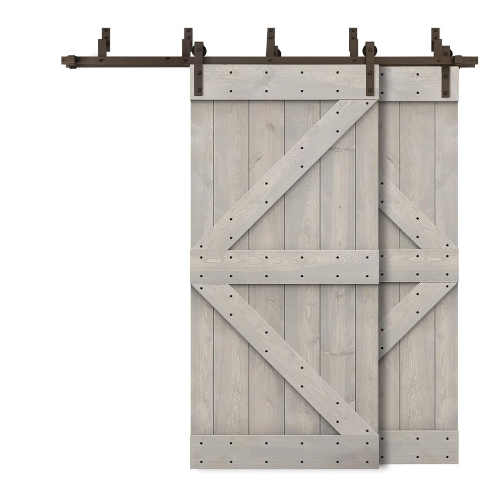 Calhome 84'' Solid Wood Paneled Painted with Installation Hardware Kit Barn Door
