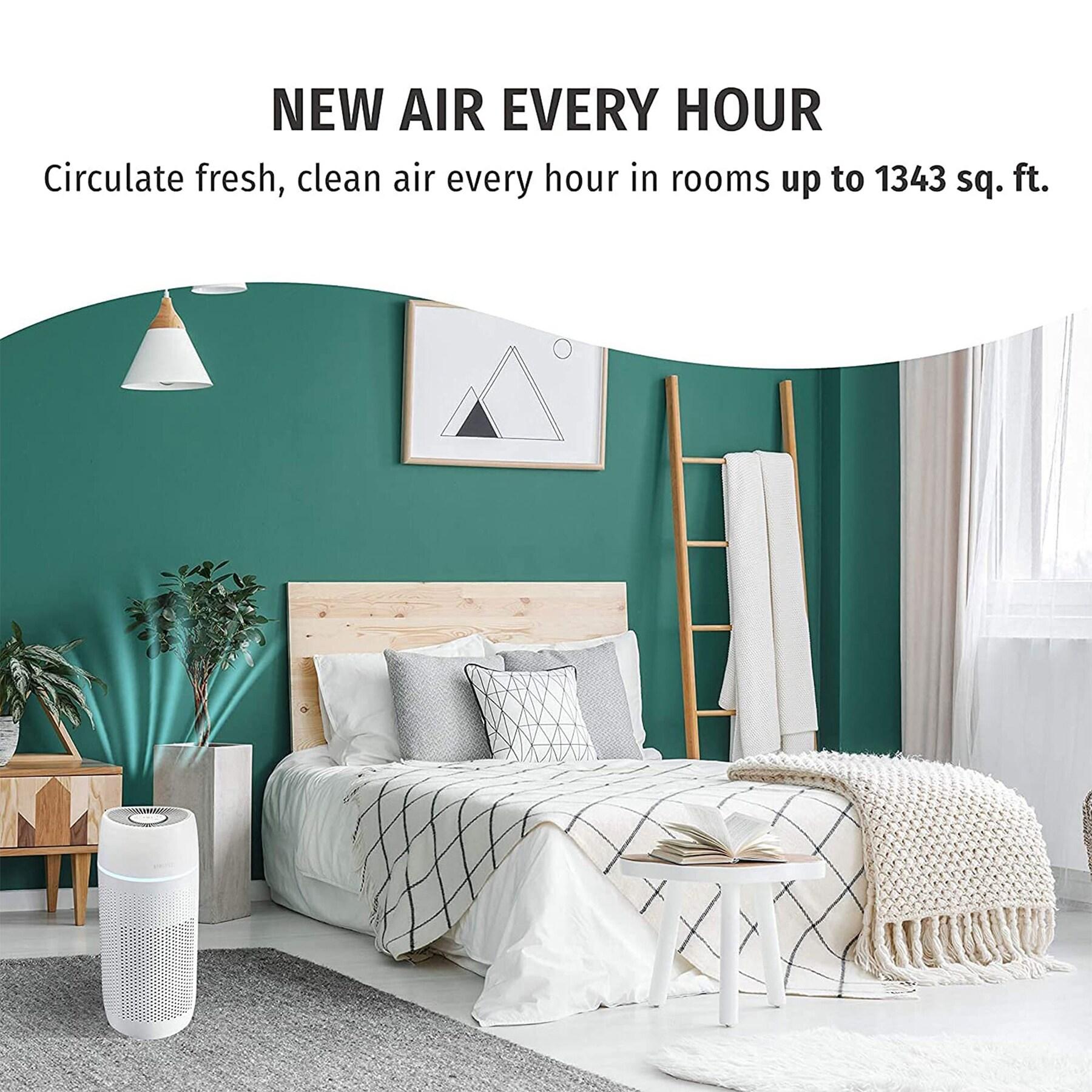 HoMedics PetPlus Large Room Air Purifier with UV-C Technology: Electric, 3 Settings, CARB Certified, 100-300 sq. ft.