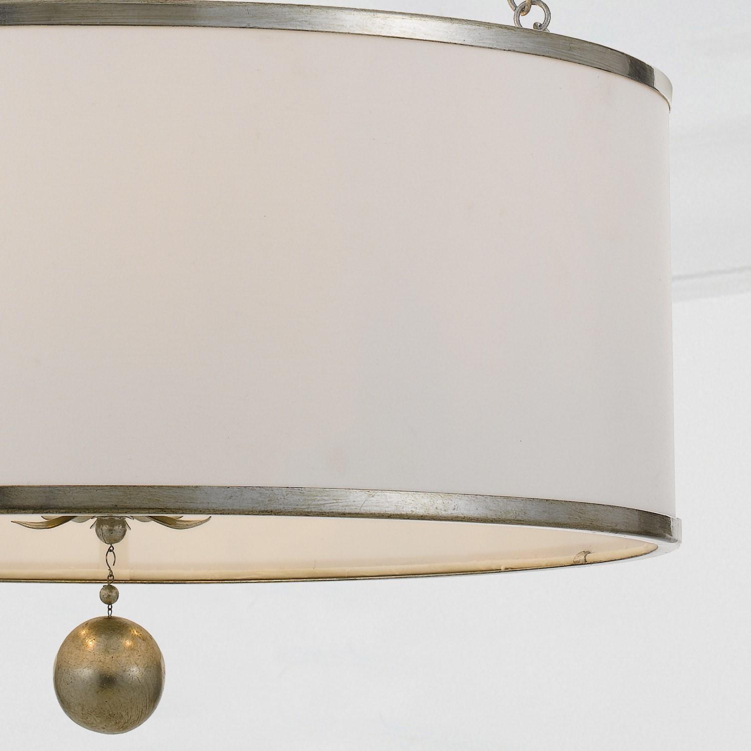 Six Light Chandelier-Antique Silver Finish    -Traditional Installation Crystorama Lighting 518-Sa