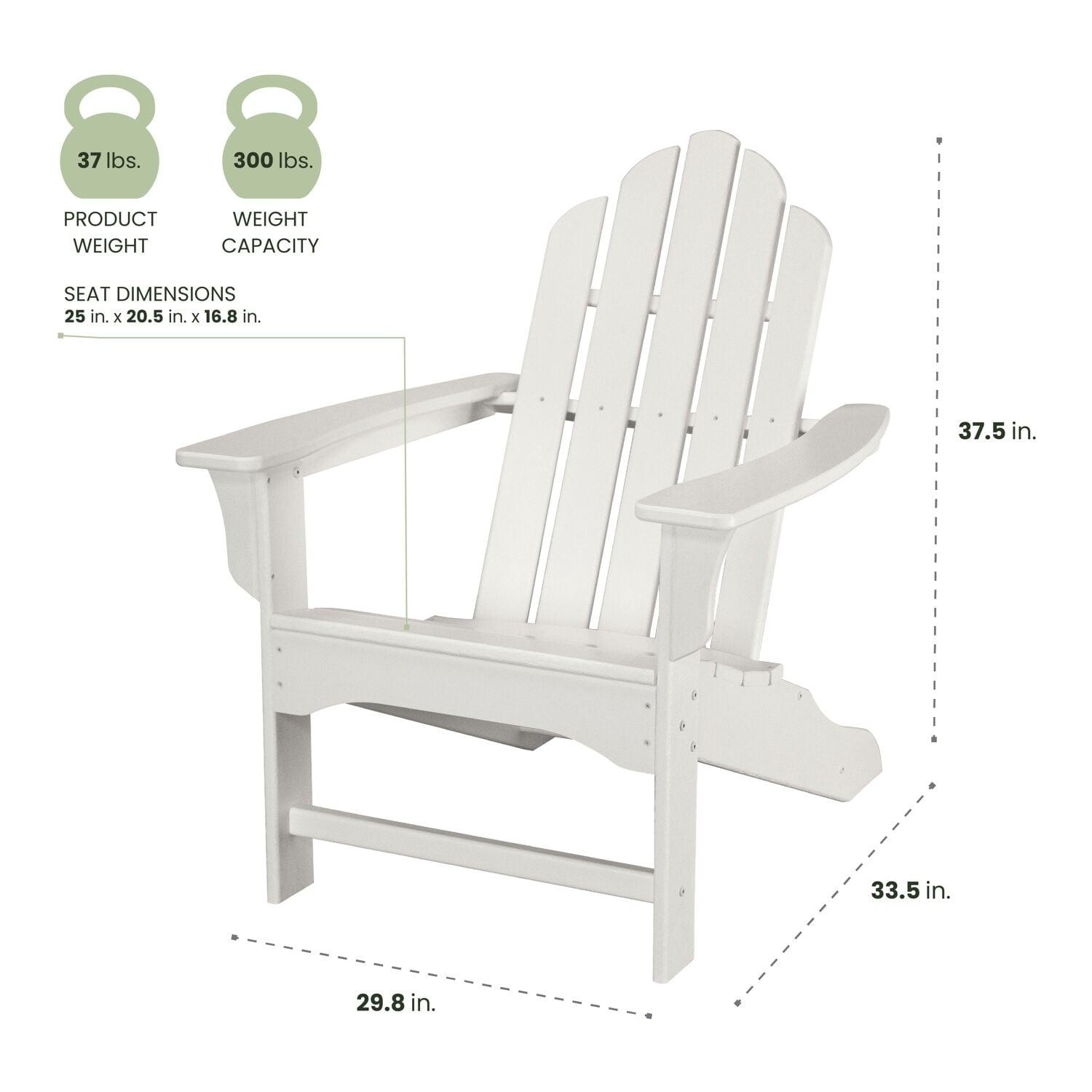 Hanover Outdoor Furniture All-Weather Contoured Adirondack Chair, White