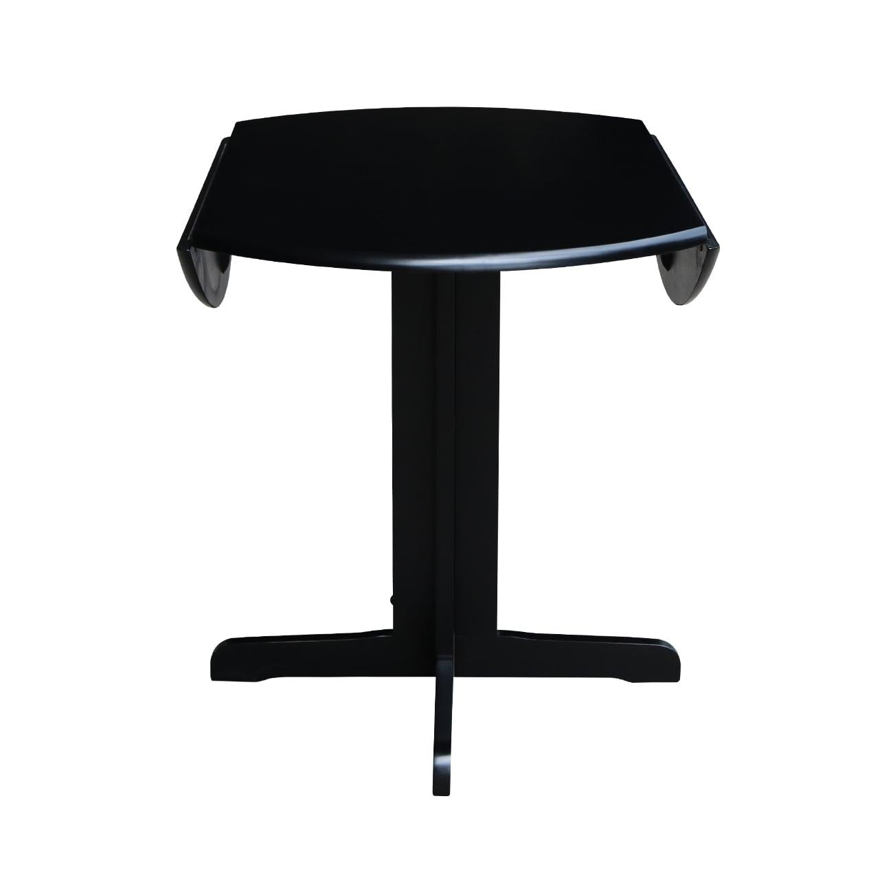 36" Dual Dining Drop Leaf Dining Table Black - International Concepts
