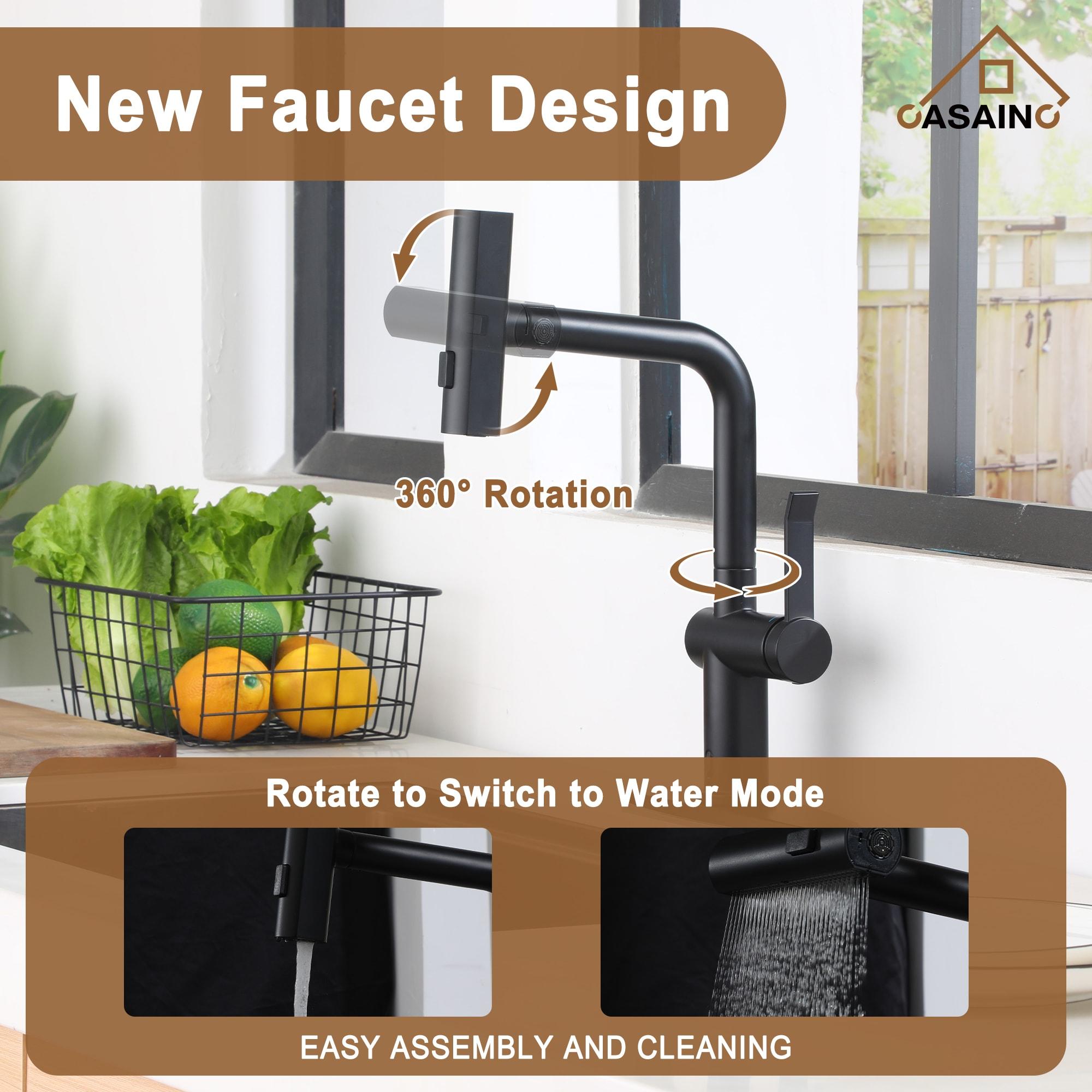 Willow Single Handle Pull Out Kitchen Faucet with Touchless Sensor, Three-function Mode Sprayer