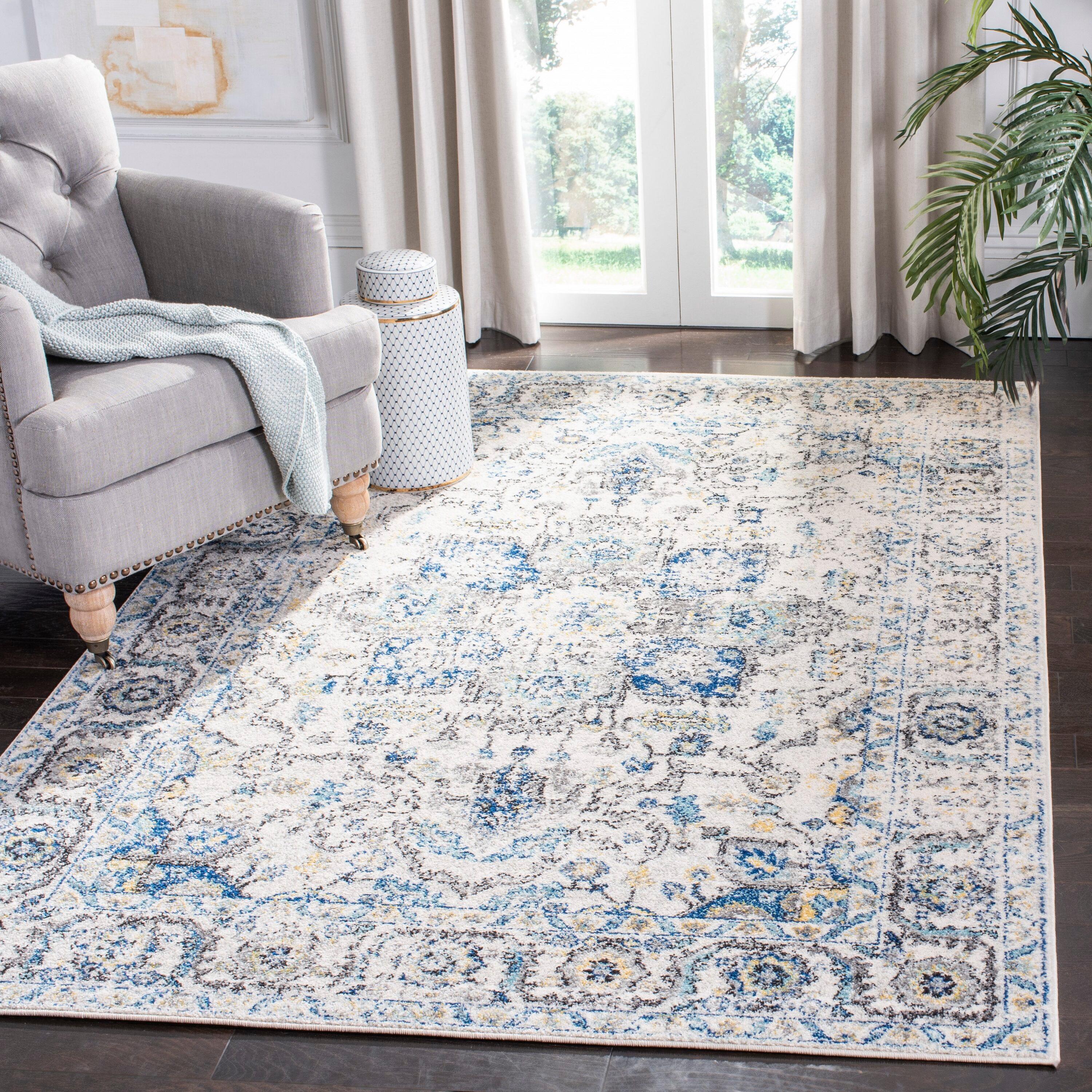 Madison MAD603 Power Loomed Indoor Area Rug - Grey/Ivory - 6'7"x9'2" - Safavieh