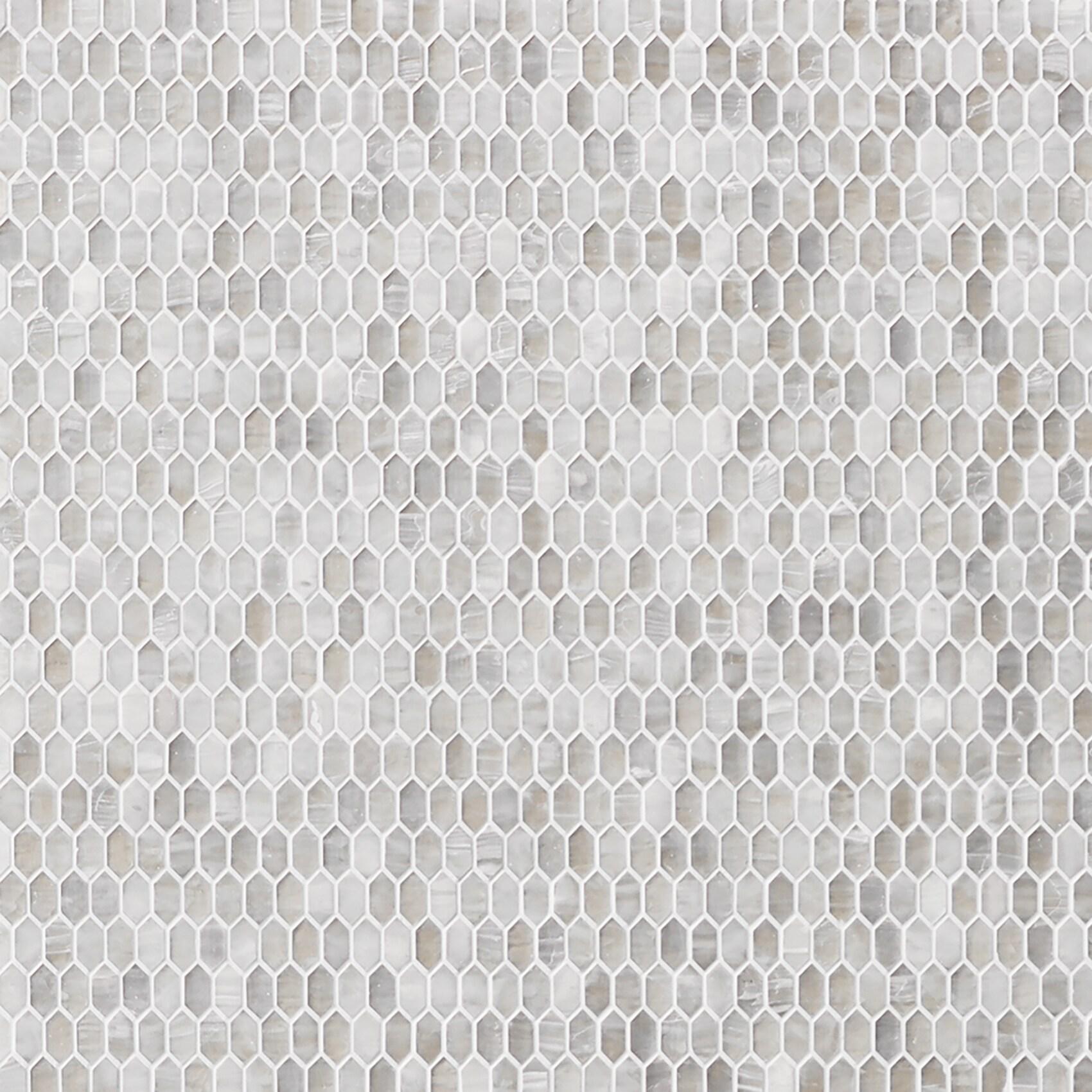 Whisper 11.61" x 11.73" Polished Mini Picket Glass Mosaic Wall Tile (0.94 Sq. Ft. / each)