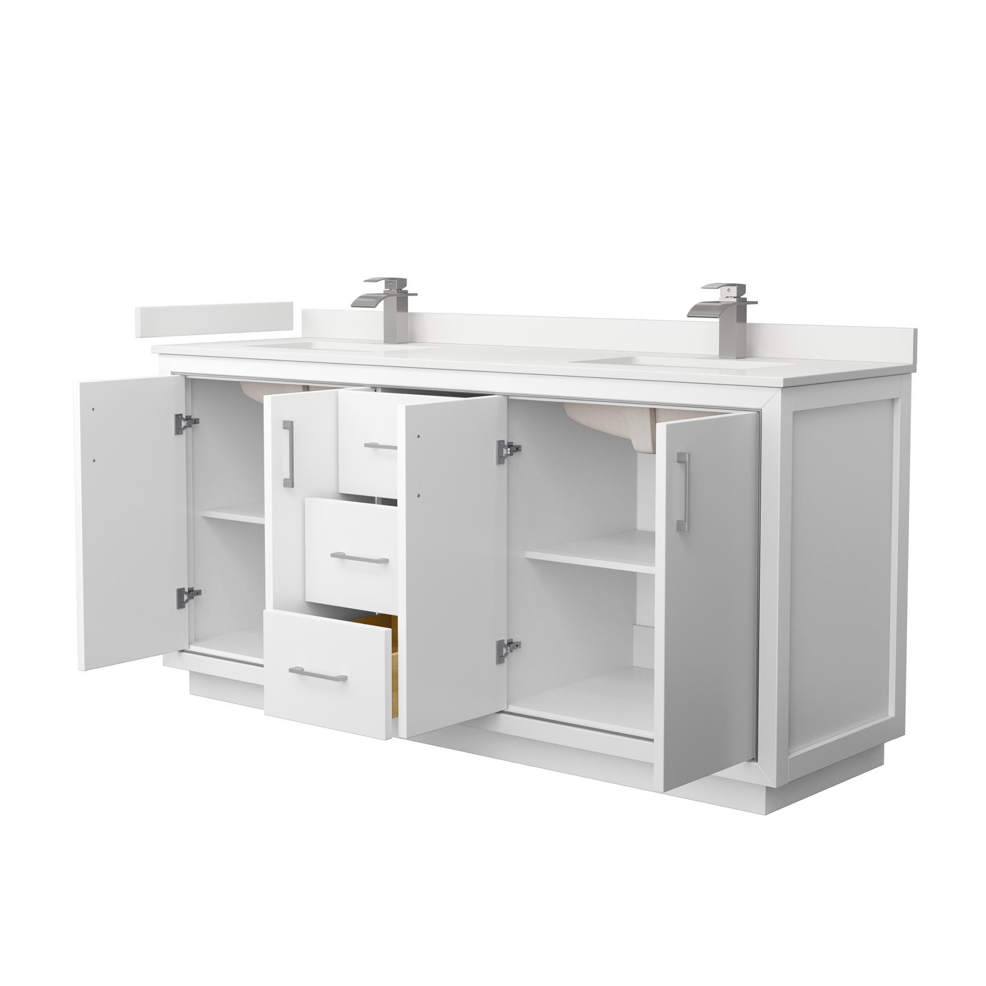 Wyndham Collection 72'' Double Bathroom Vanity with Quartz Top