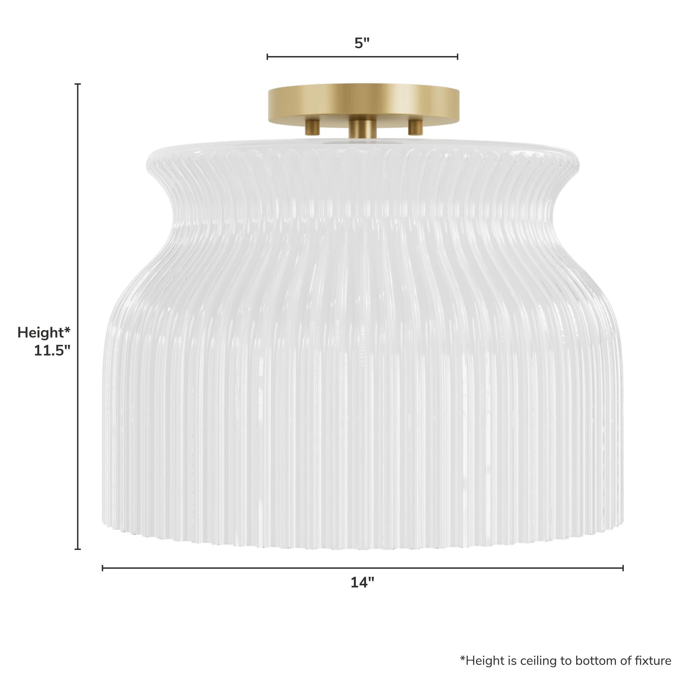 Hunter - Harlowe 1-light Luxe Gold, Large Flush Mount Light, Dimmable, Modern Style, Urn Shaped, for Bedrooms, Kitchens, Dining, Living Rooms - 13181