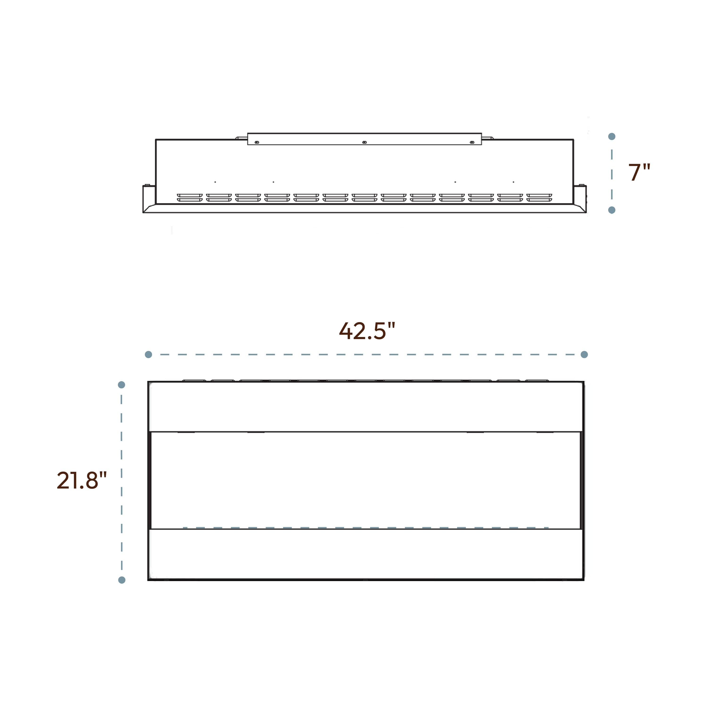 Cambridge Cambridge Recessed Wall Mounted Electric Fireplace with Crystal Rock Display