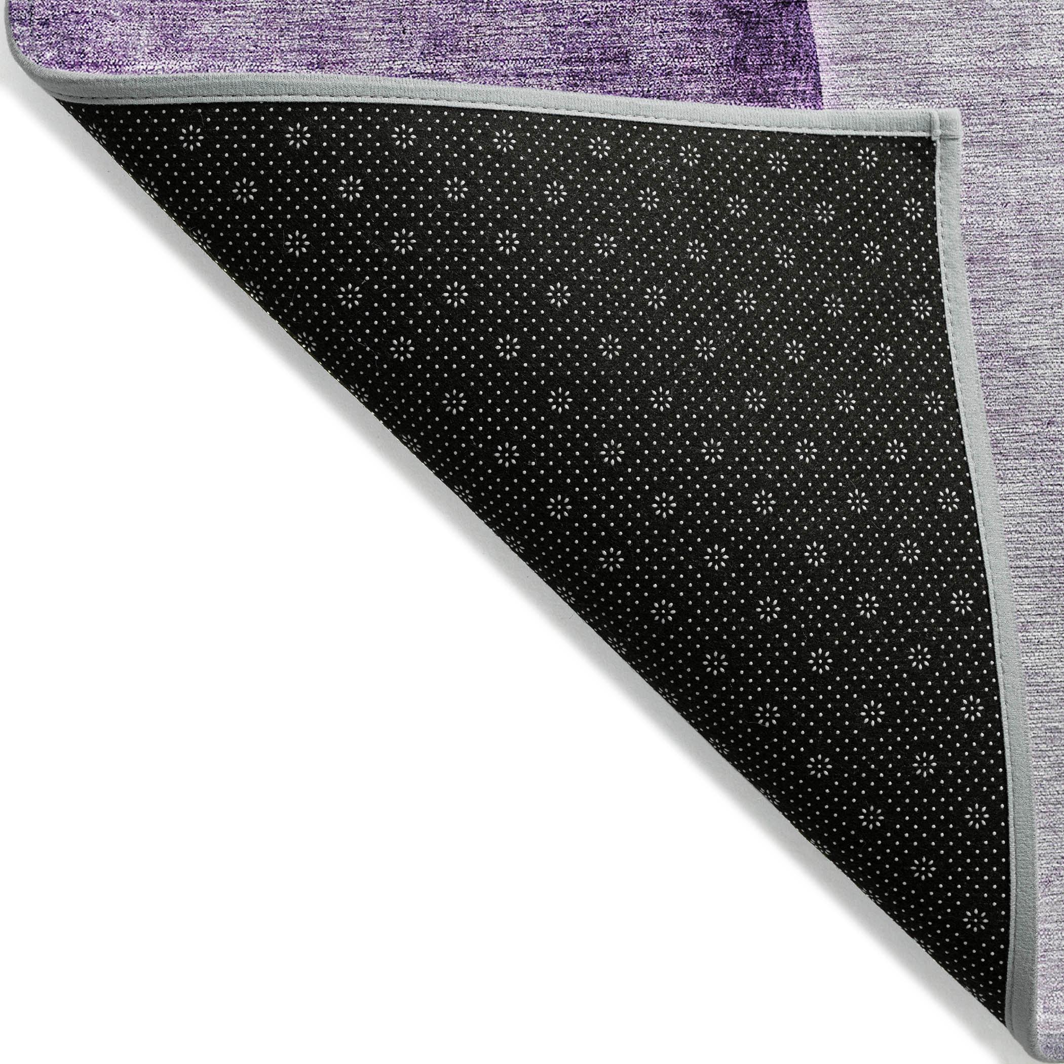 Purple and Gray Abstract 3' x 5' Indoor Outdoor Area Rug