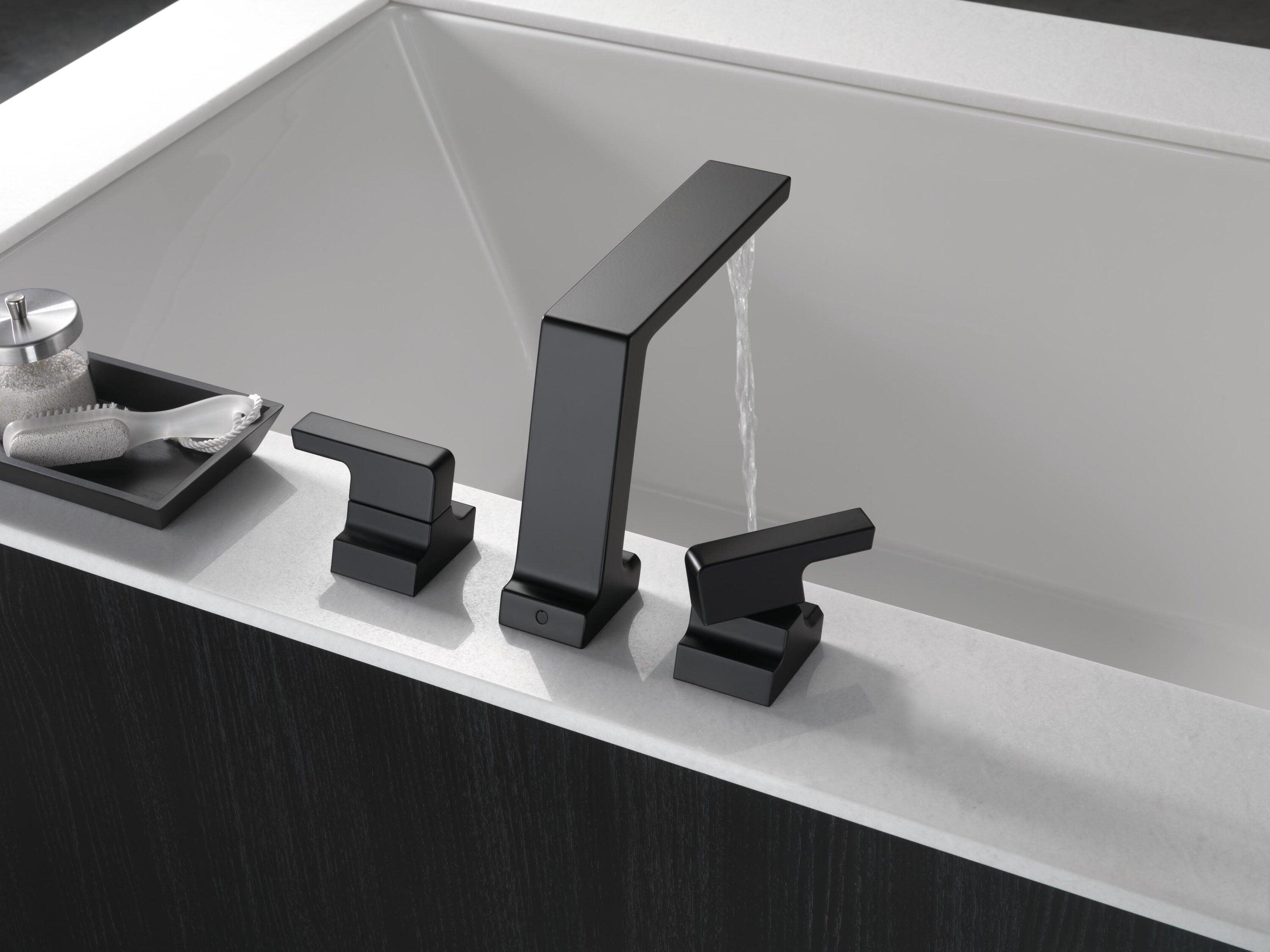 Pivotal Double Handle Deck Mounted Roman Tub Faucet Trim