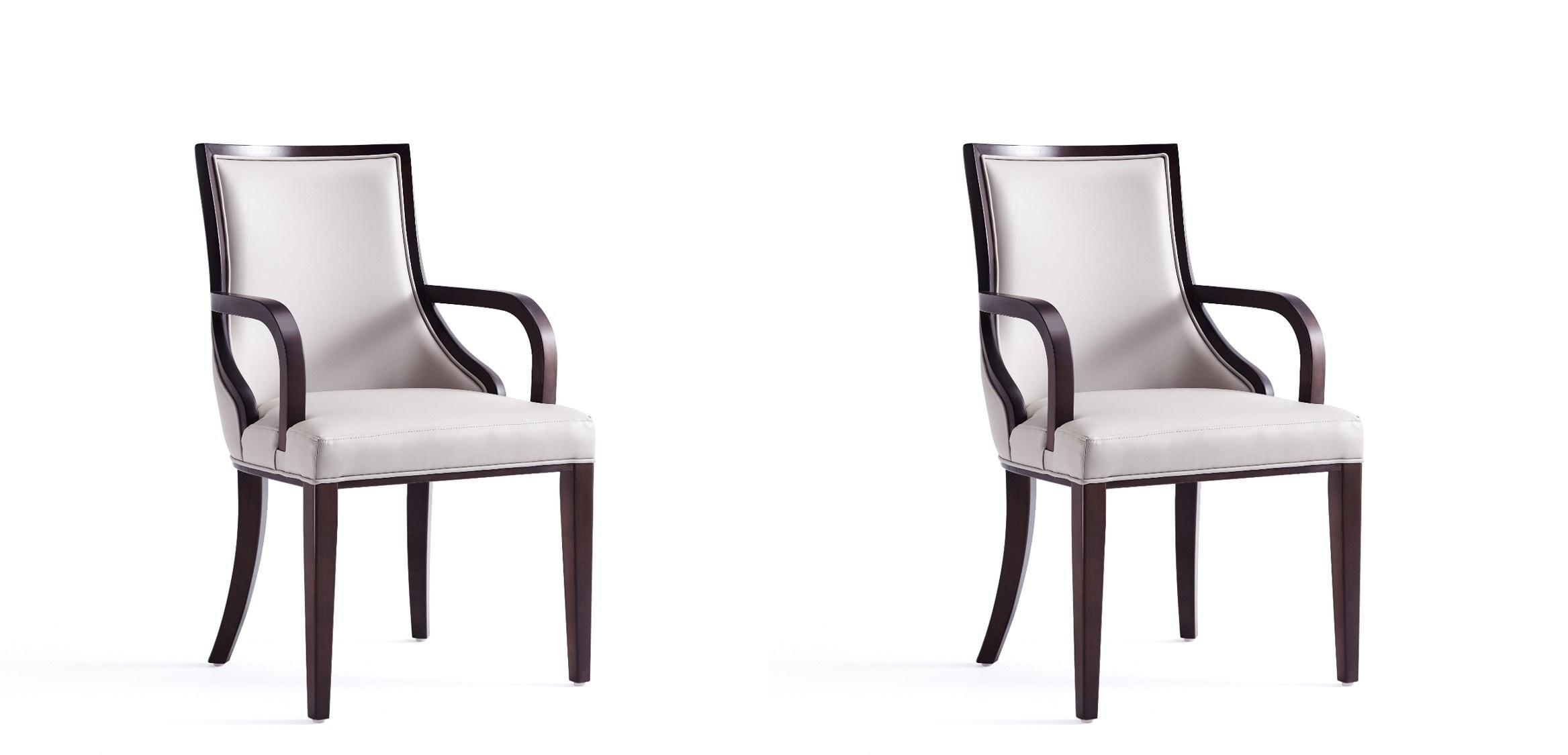 Grand Faux Leather Dining Armchair  with Beech Wood Frame (Set of 2)