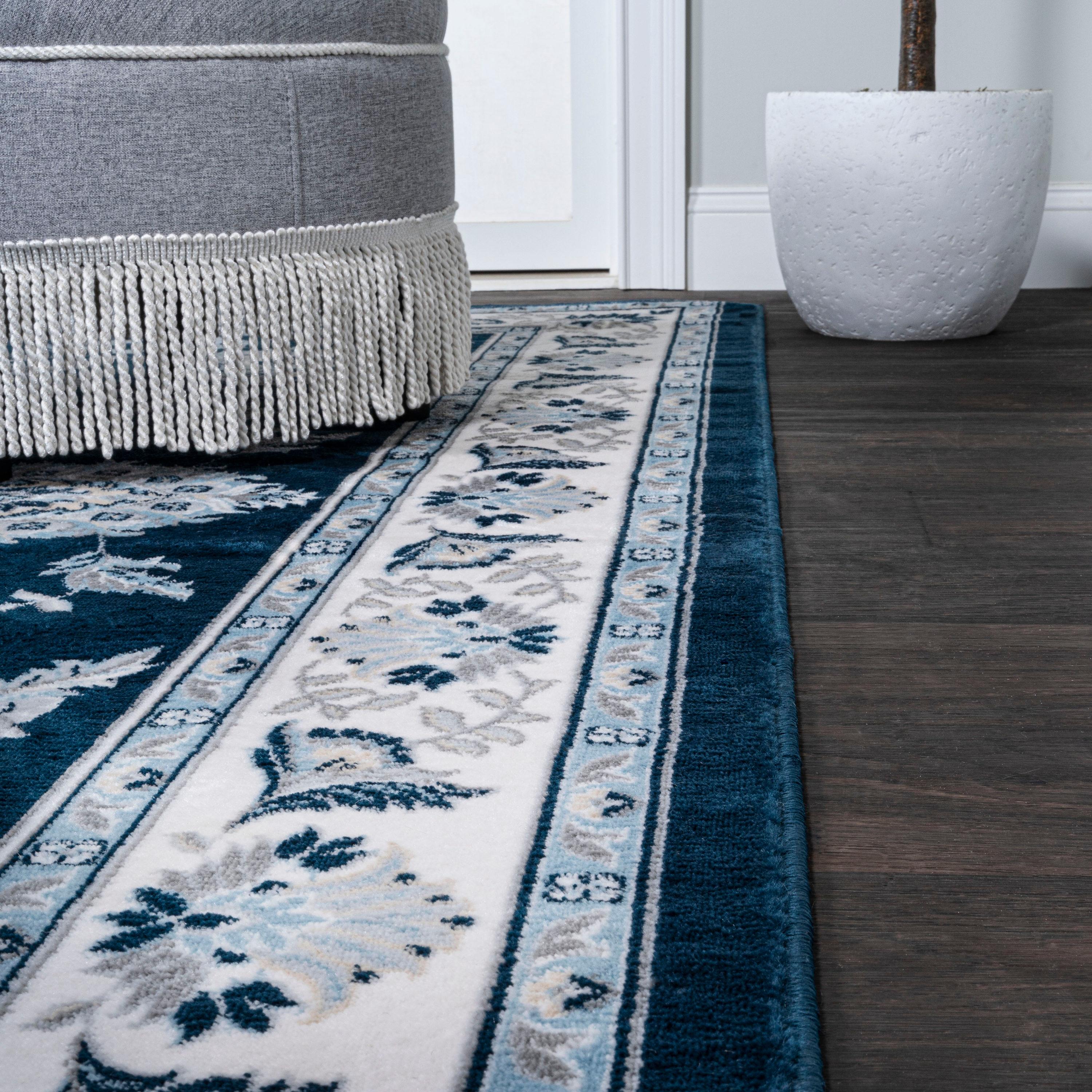 8'x10' Cherie French Cottage Area Rug, Navy/Ivory - JONATHAN Y