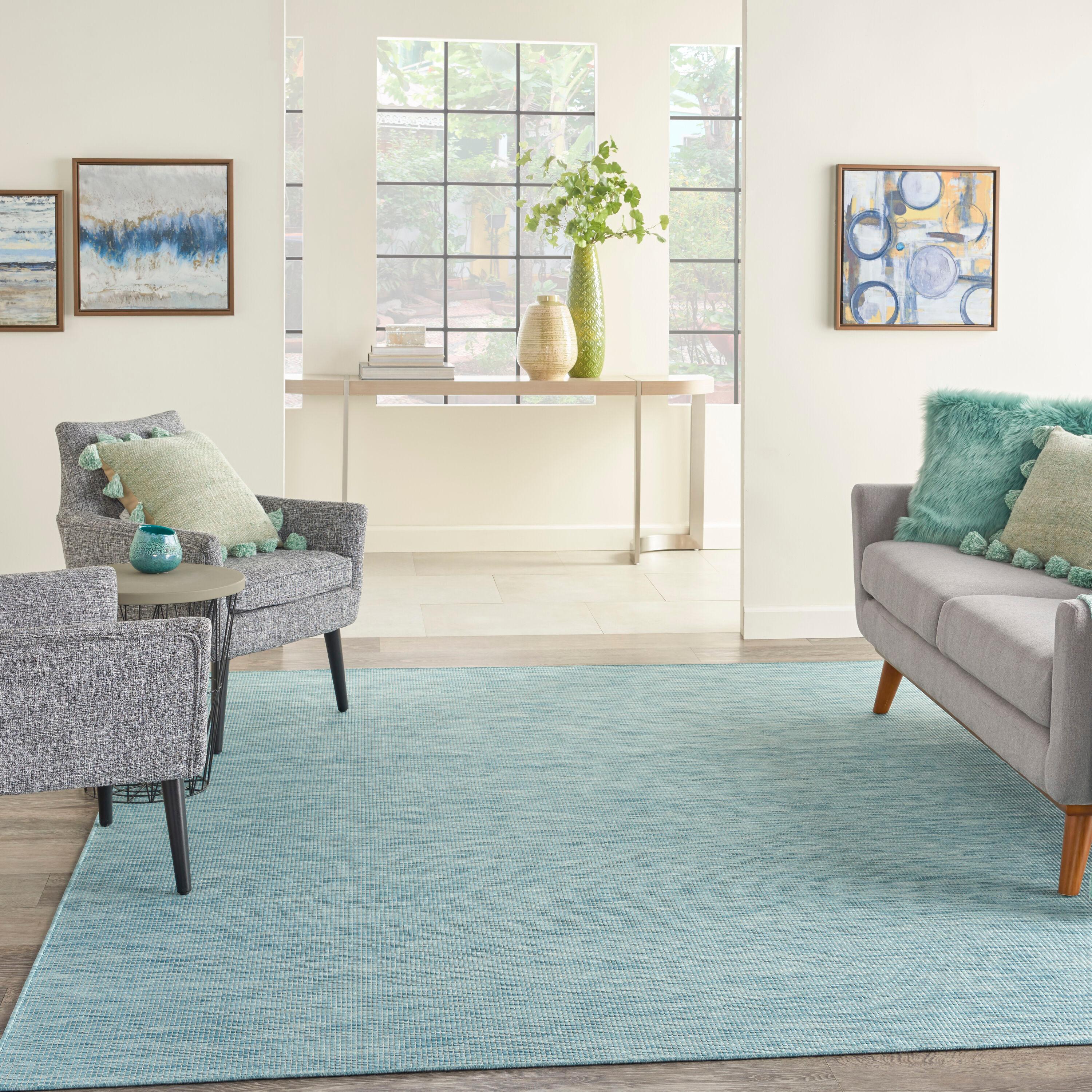 Nourison Positano POS01 Indoor/outdoor Area Rug - Aqua 7' x 10'