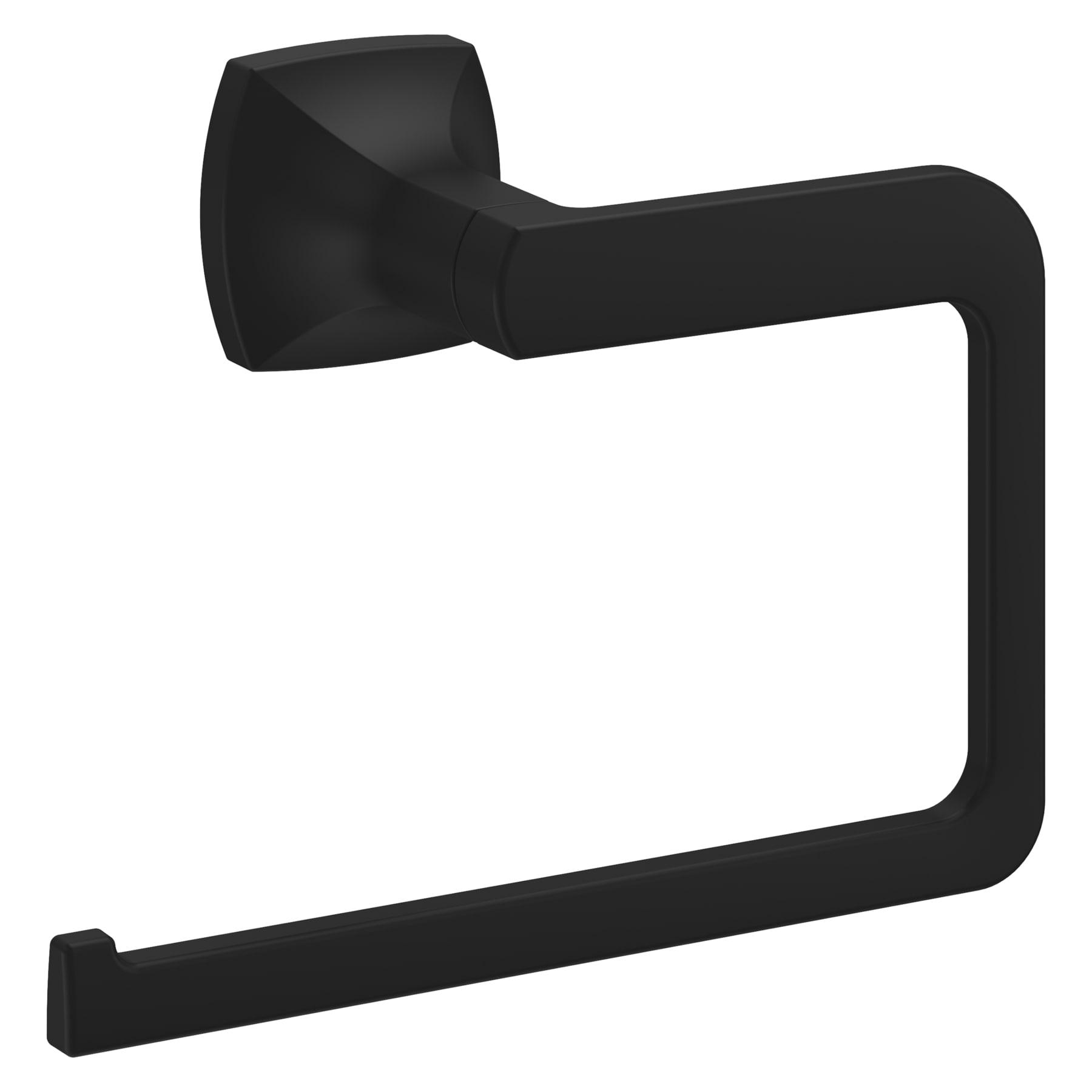 Matte Black Wall-Mounted Metal Towel Ring