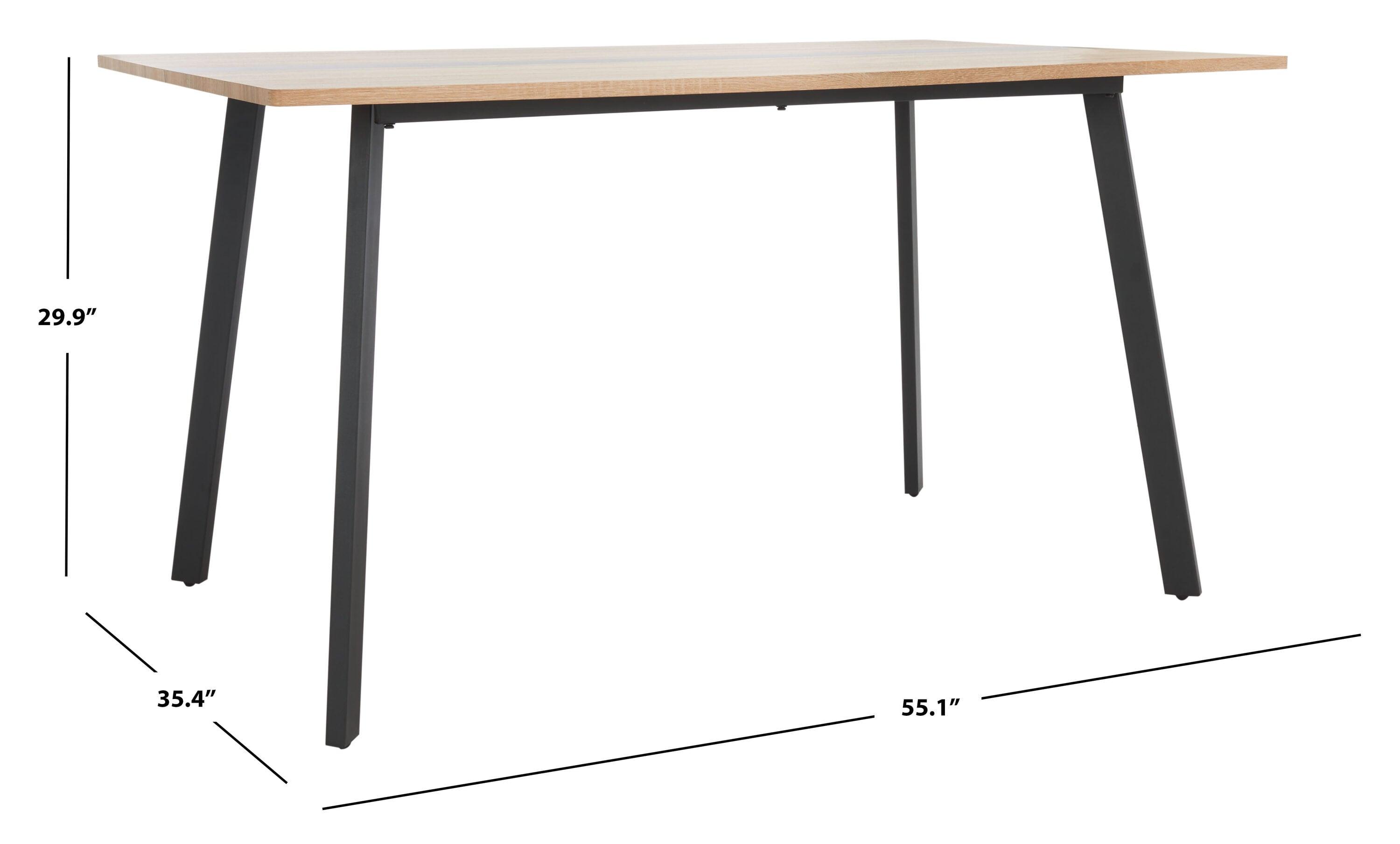 Leith Dining Table - Natural/Black - Safavieh
