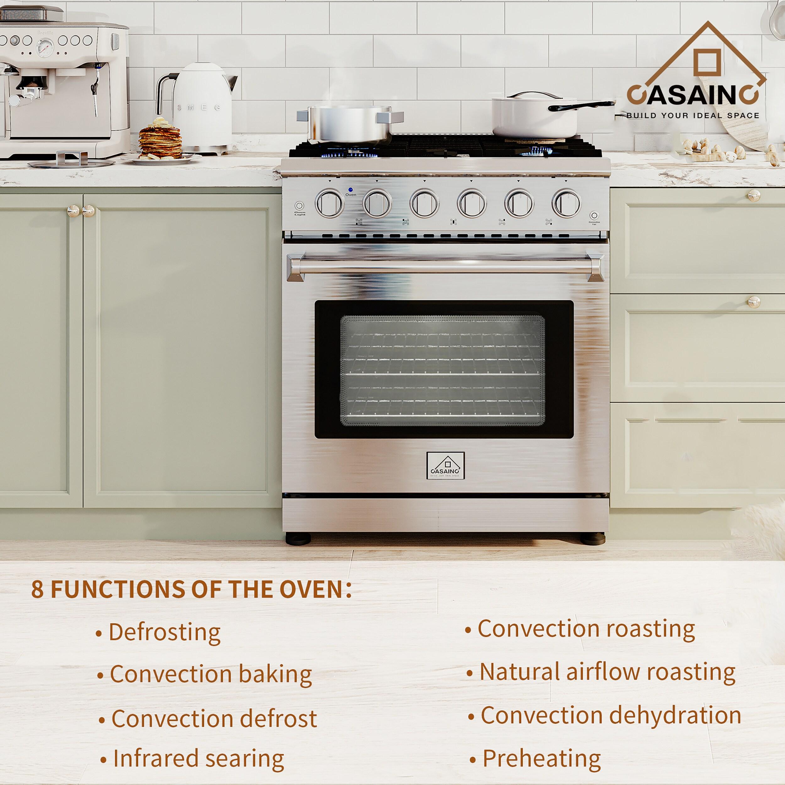 CASAINC CASAINC 30" 4.55 Cubic Feet Smart Natural Gas Freestanding Convection Range CA-HXJ300R