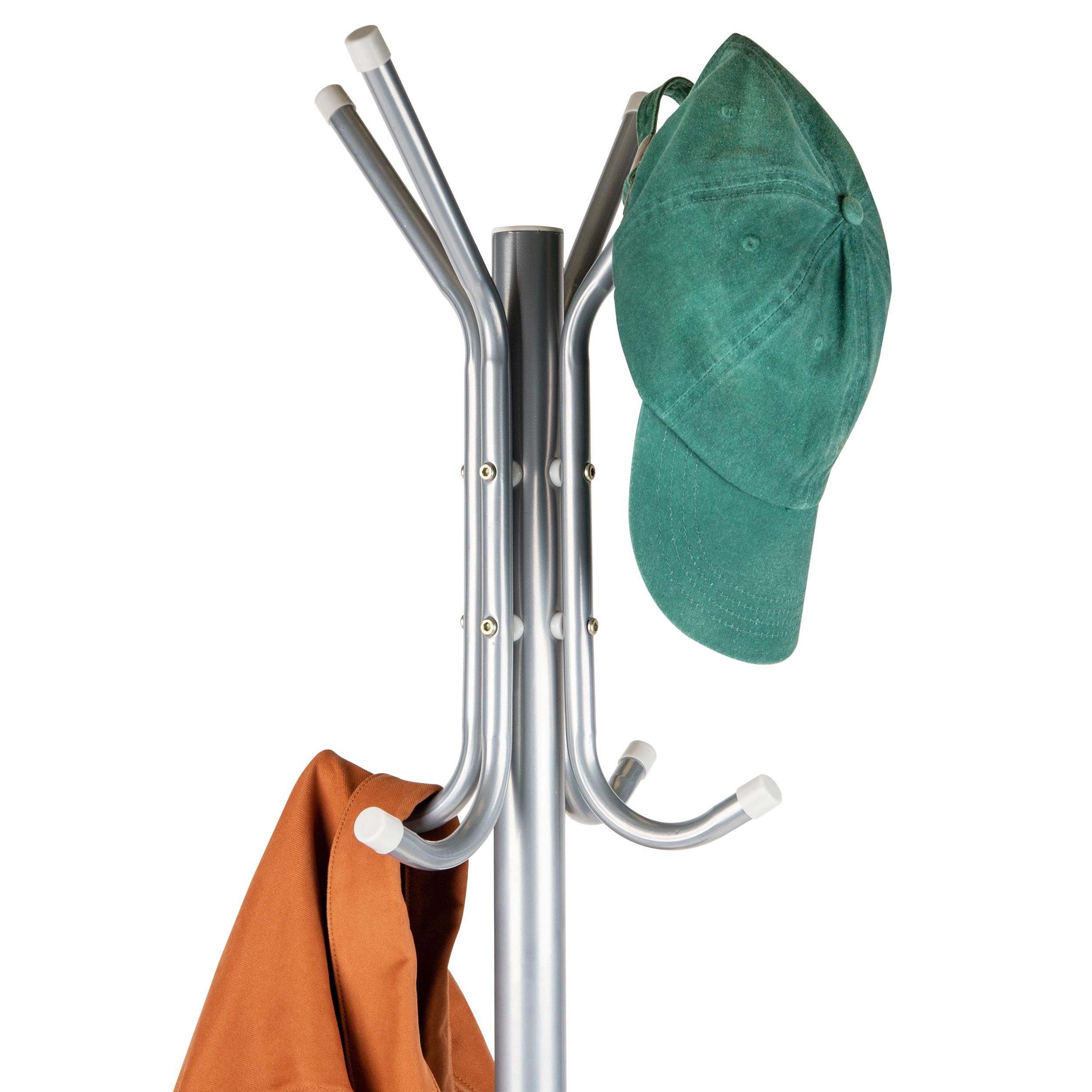 Mind Reader 3-Tier Standing Coat Rack, 11 Hooks, Silver