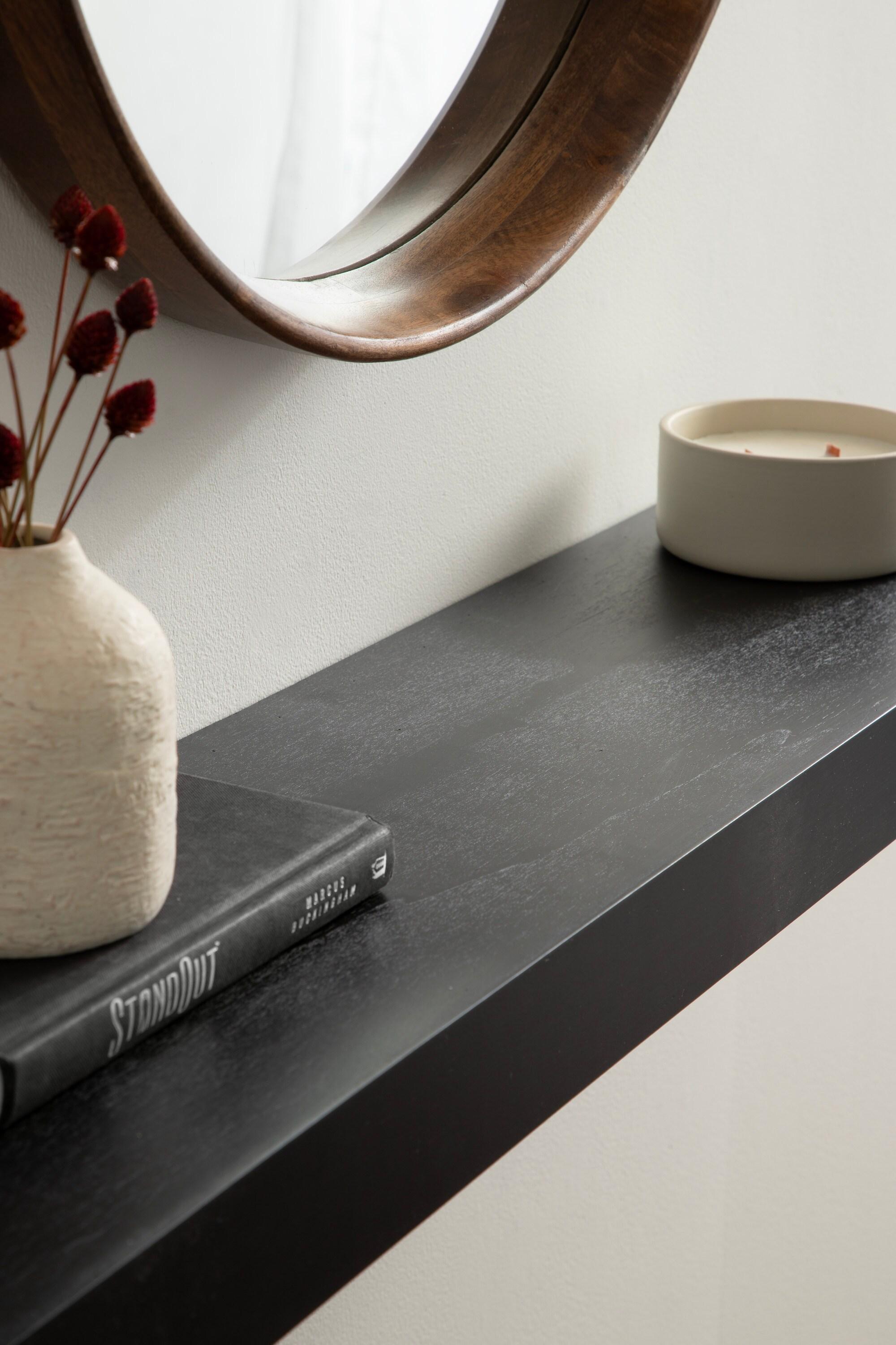 Kate & Laurel All Things Decor 36"x8" Havlock Wood Floating Shelf Black