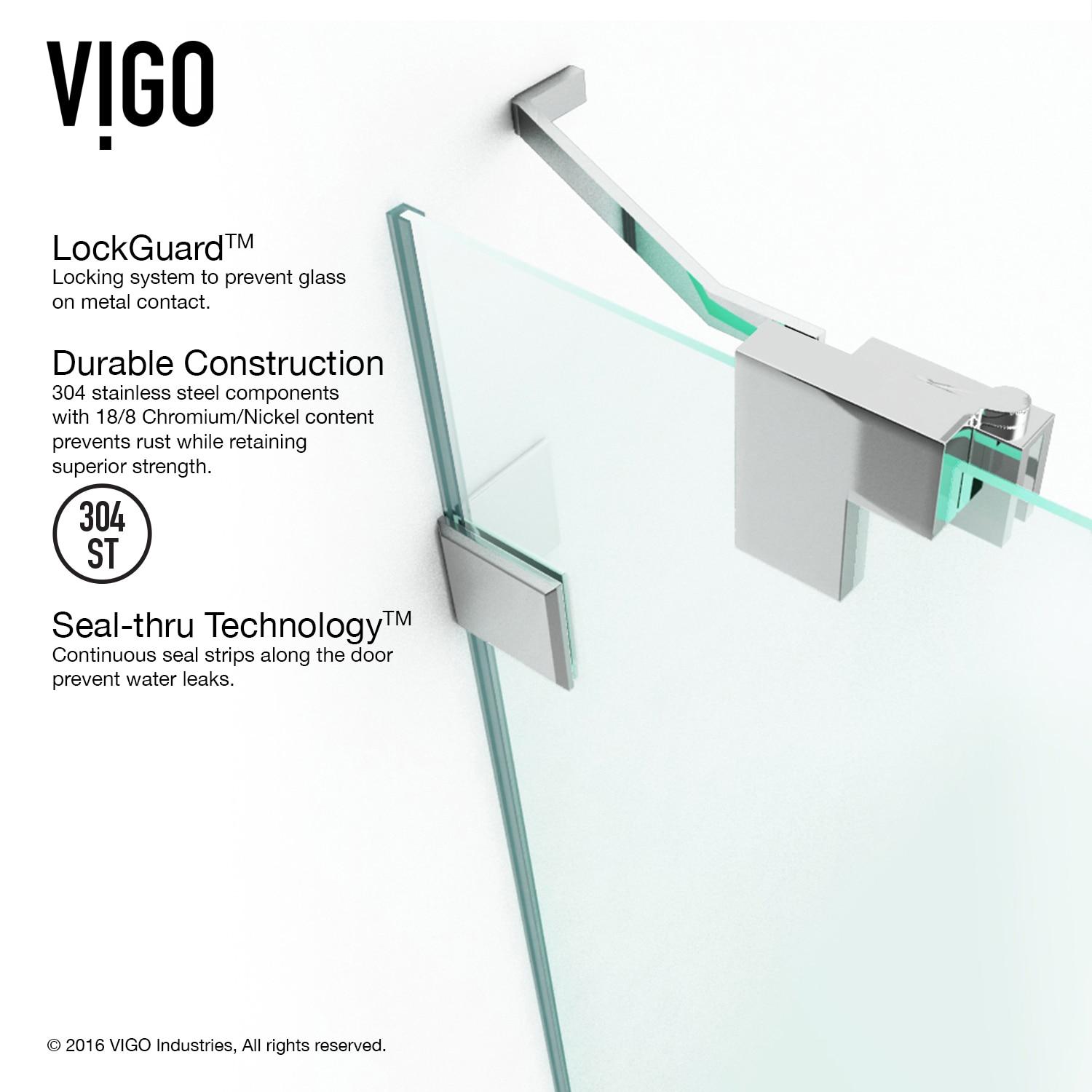 Pirouette 36-42" W x 72" H Pivot Frameless Shower Door with 3/8" Clear Glass