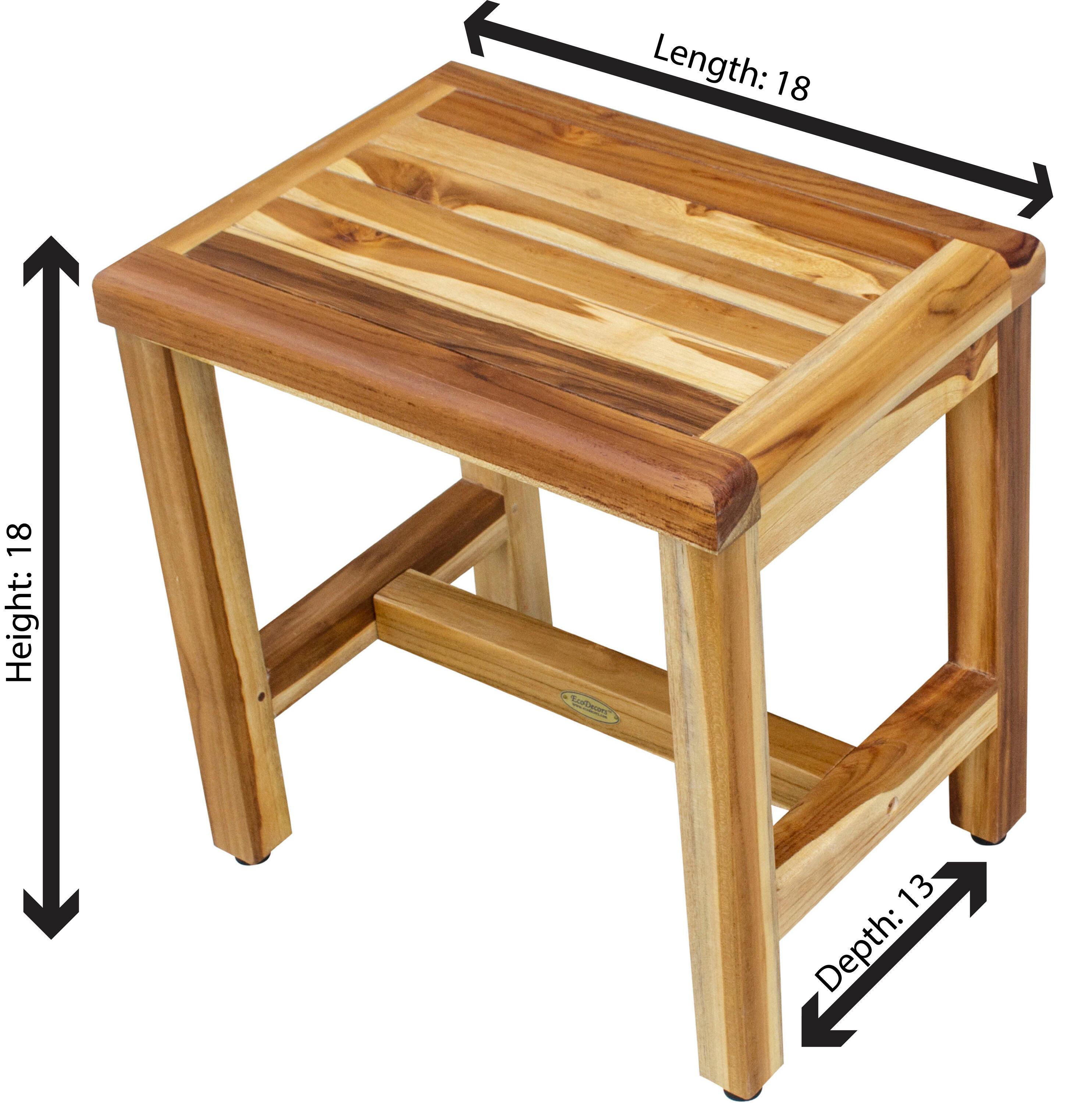 Earthy Teak Classic 18'' W Teak Shower Bench