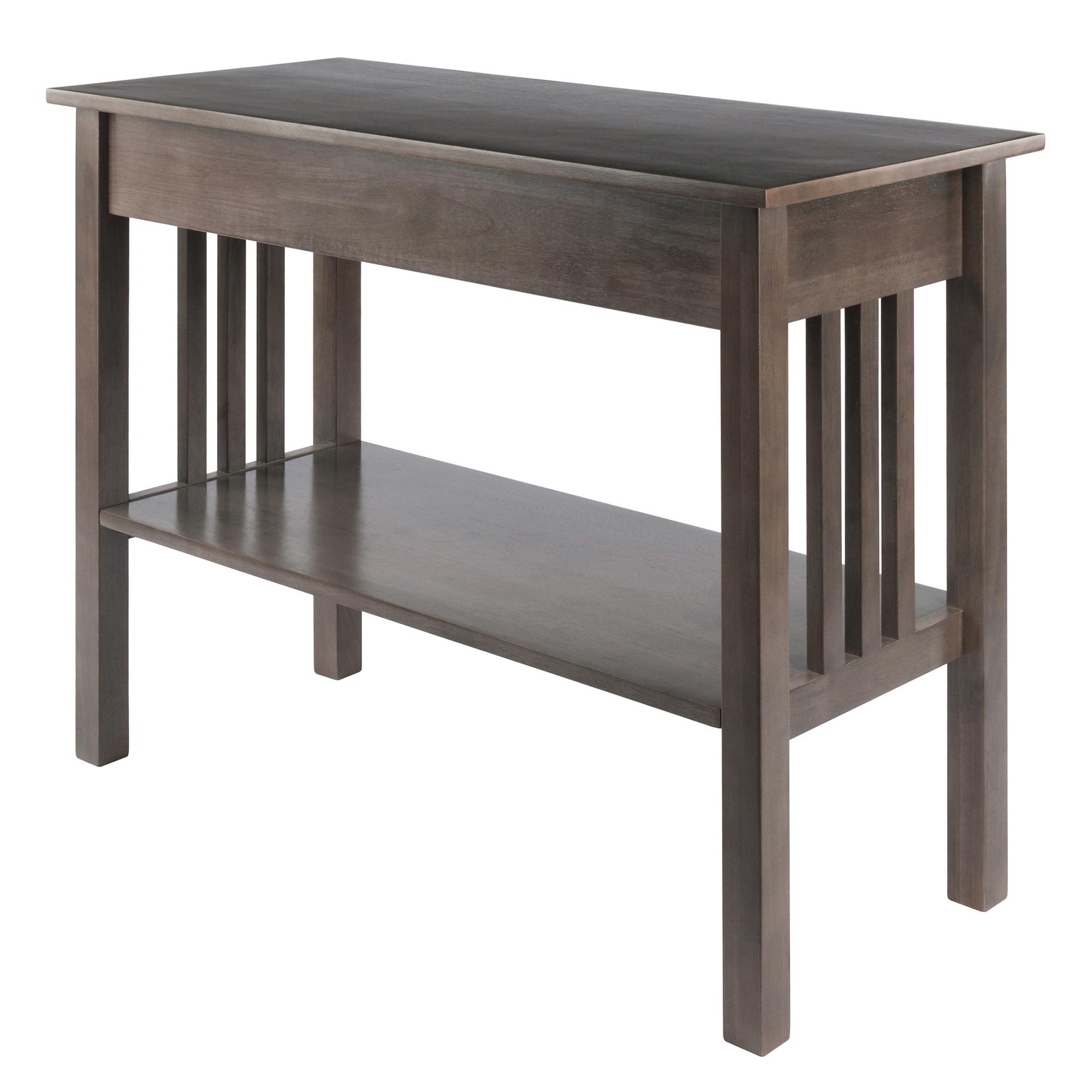 Stafford Console Hall Table Oyster Gray - Winsome: Modern Sofa Table with Storage Shelf & Drawer