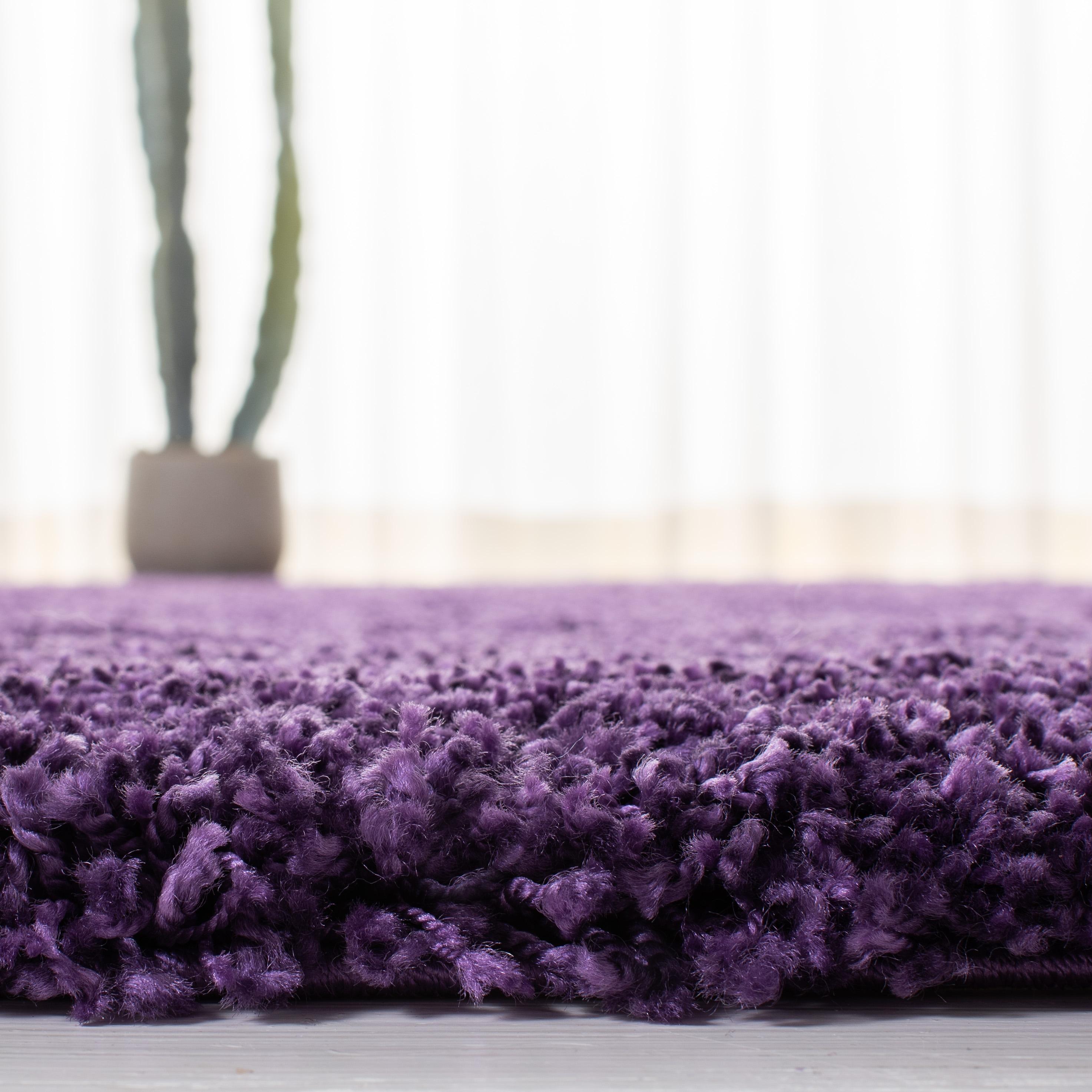 Milan Shag SG180 Power Loomed Indoor Area Rug - Purple - 7'x7' - Safavieh