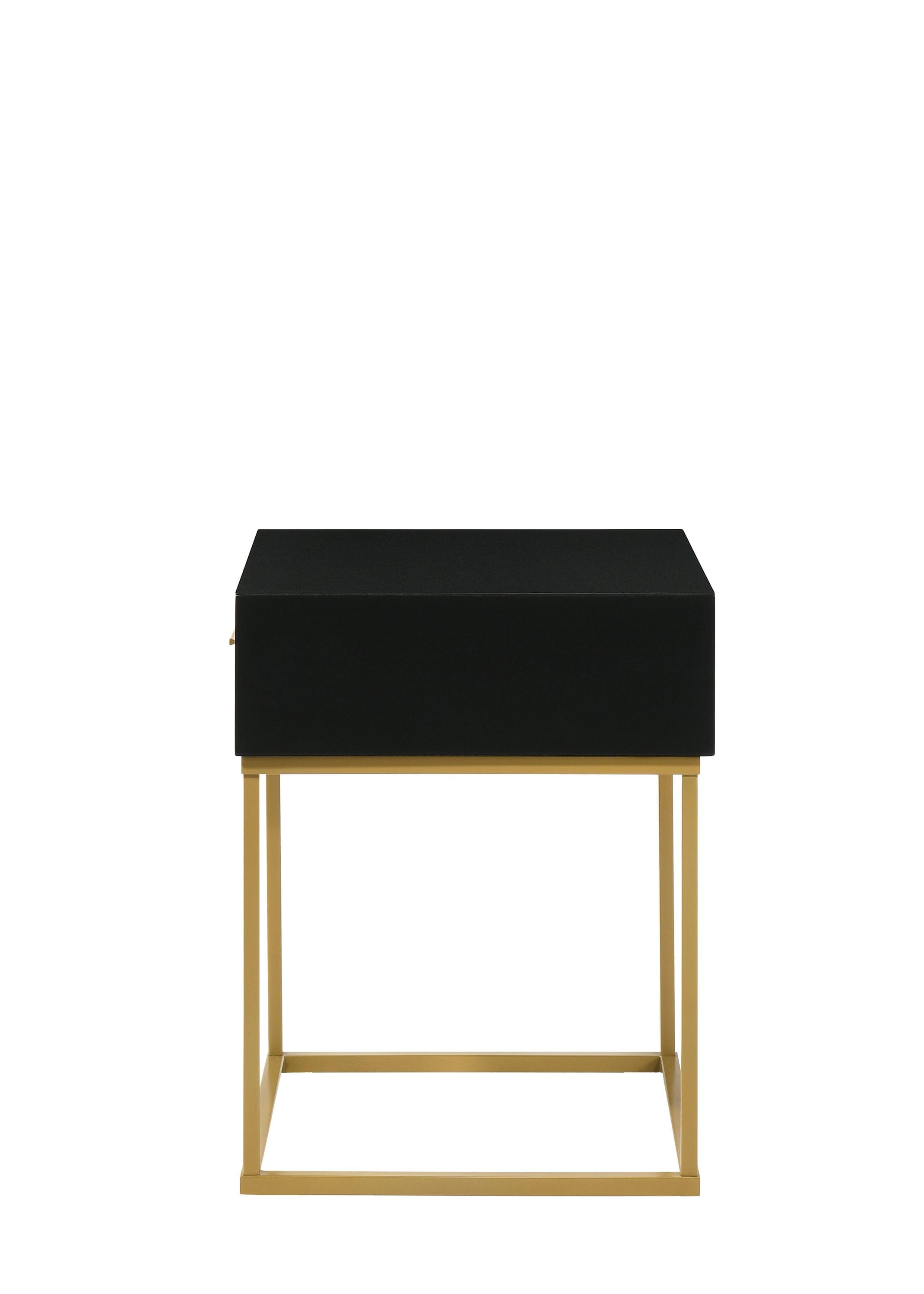 LuXeo Catalina One Drawer Nightstand with Mustard Gold Legs