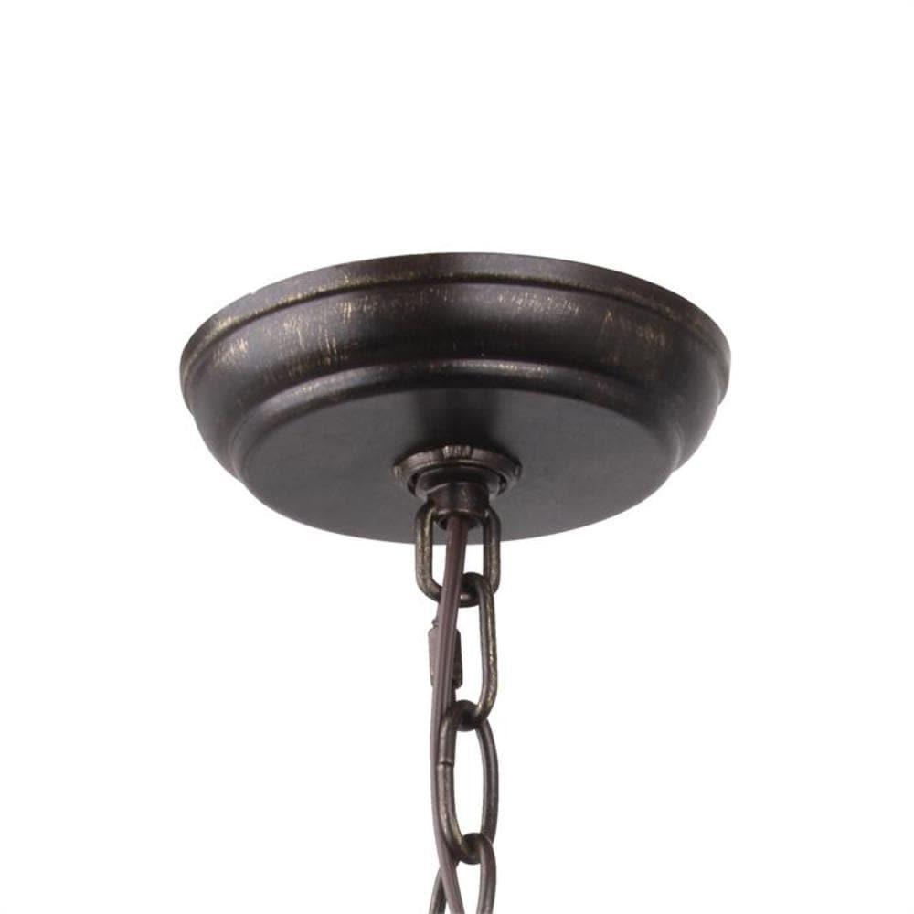 Luna English Bronze & Antique Gold 6-Light Crystal Chandelier