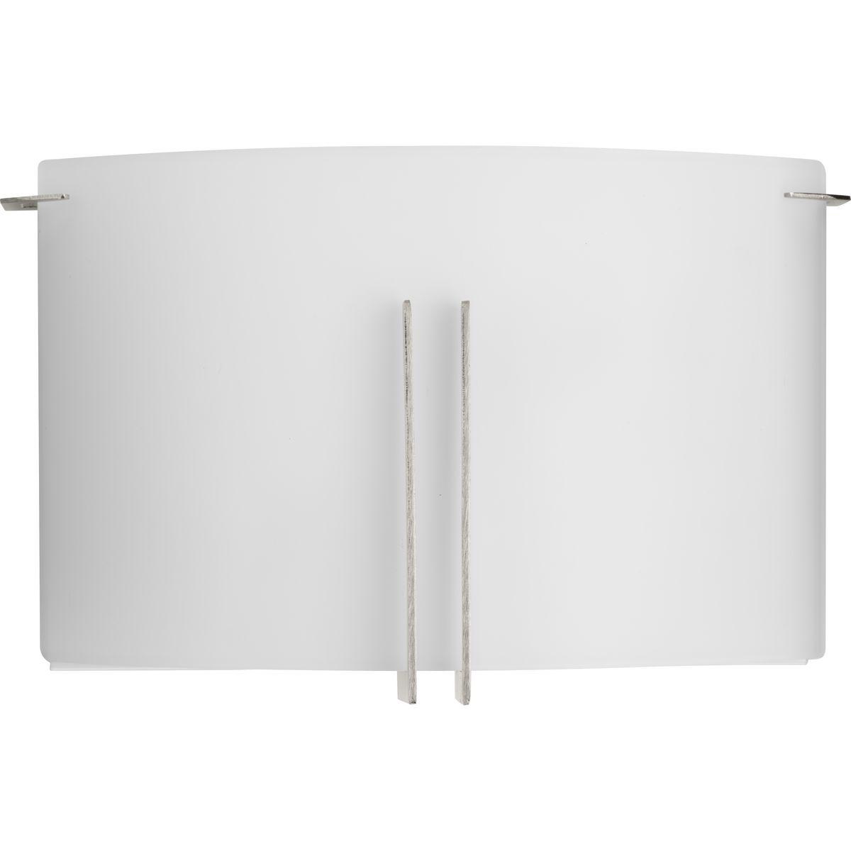 Progress Lighting, Modern Glass Collection, 2-Light Wall Sconce, Brushed Nickel, Etched Glass, Steel.