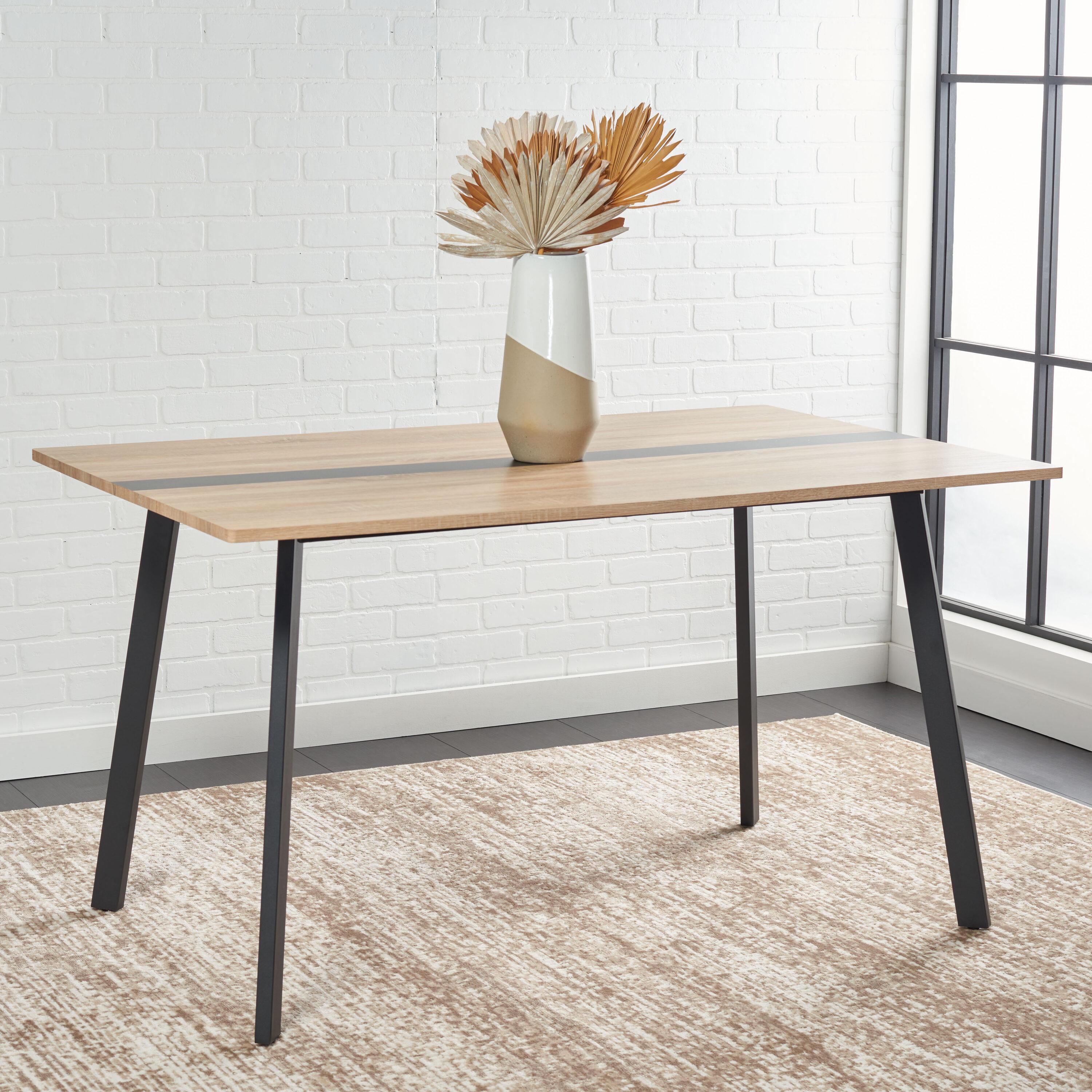 Leith Dining Table - Natural/Black - Safavieh