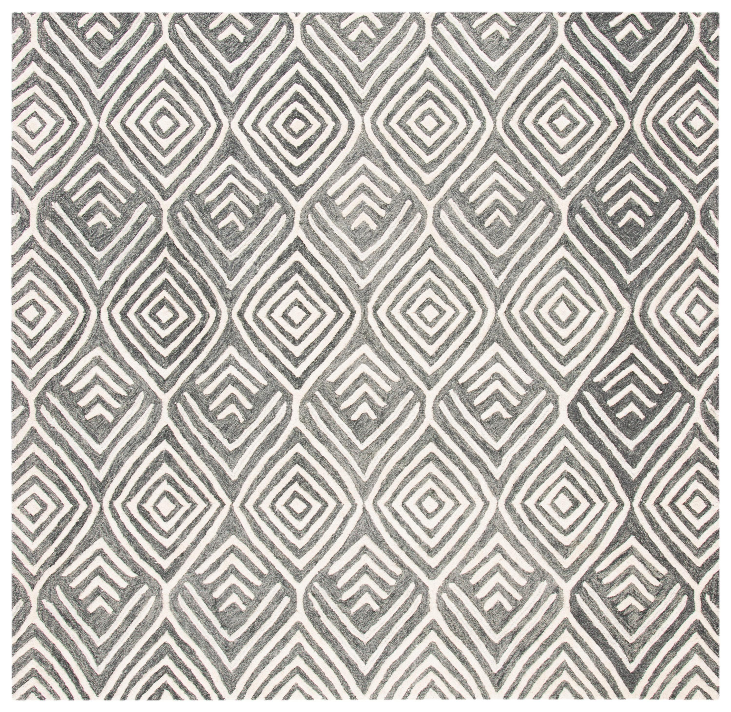 Blossom BLM936 Hand Tufted Area Rug - Ivory/Grey - 6'x6' - Safavieh.