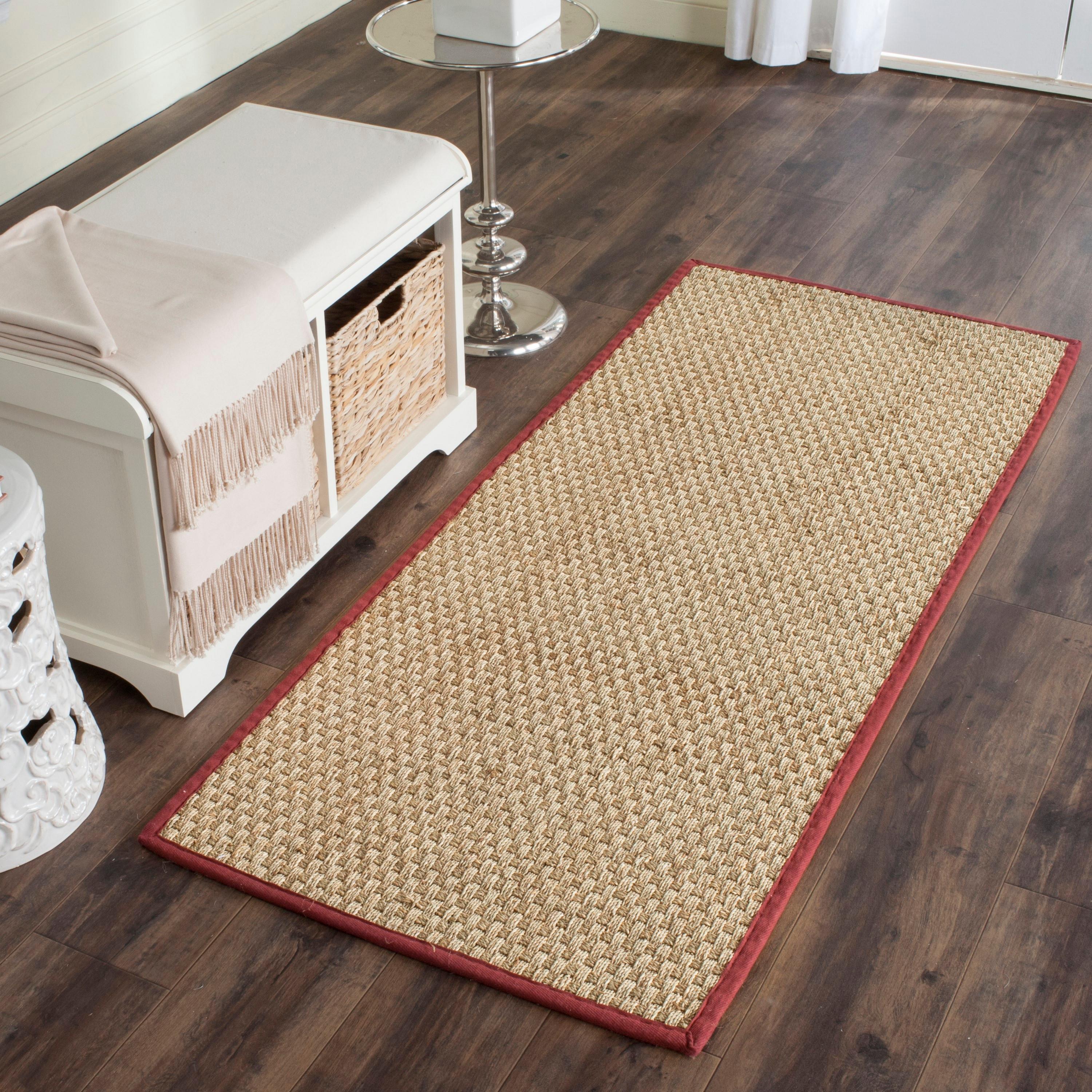 Natural Fiber NF114 Power Loomed Indoor Runner Rug - Natural/Red - 2'6"x6' - Safavieh.