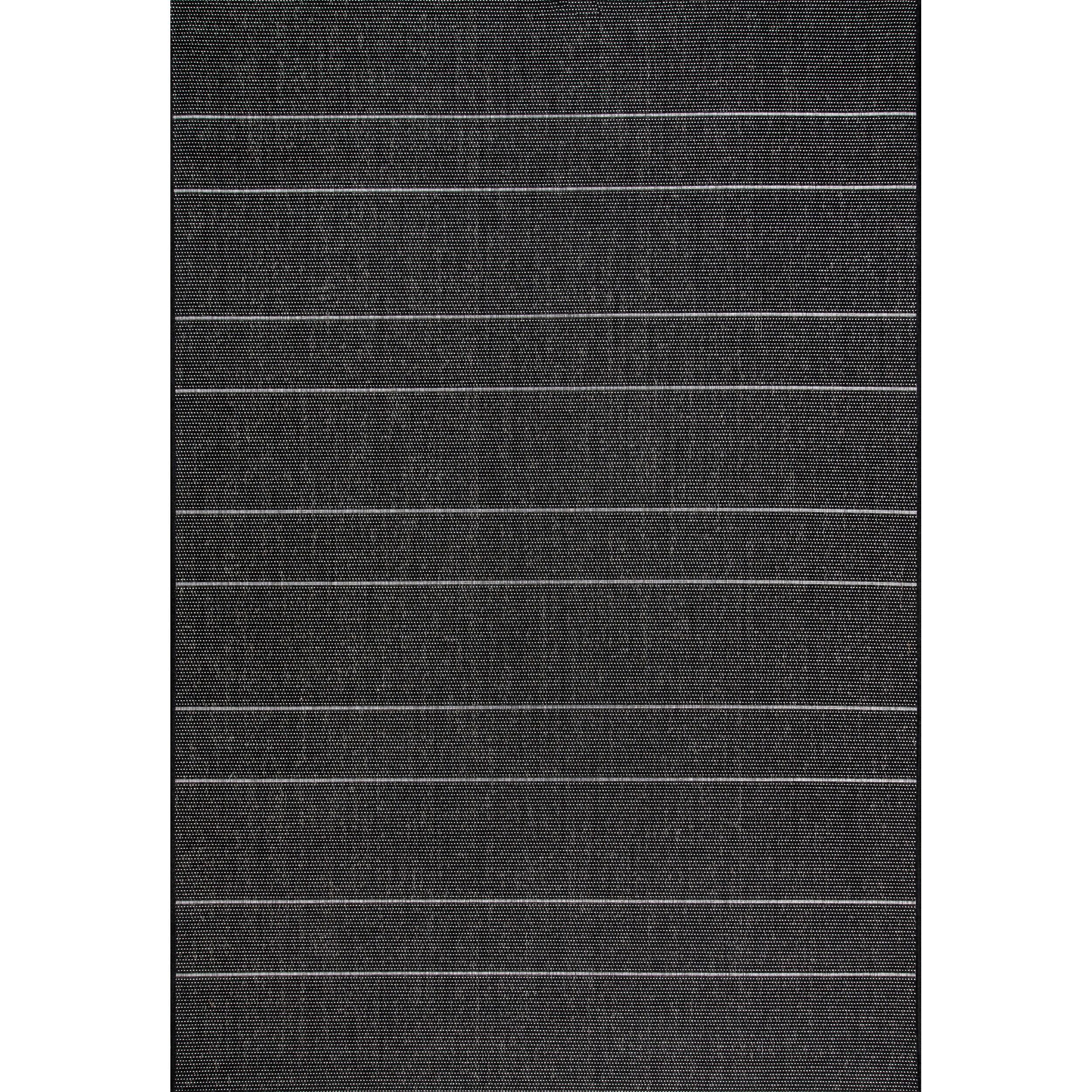 Nuloom Alaina Striped 5x8 Indoor/Outdoor Area Rug for Living Room Patio Deck Front Porch Kitchen, Black/Ivory