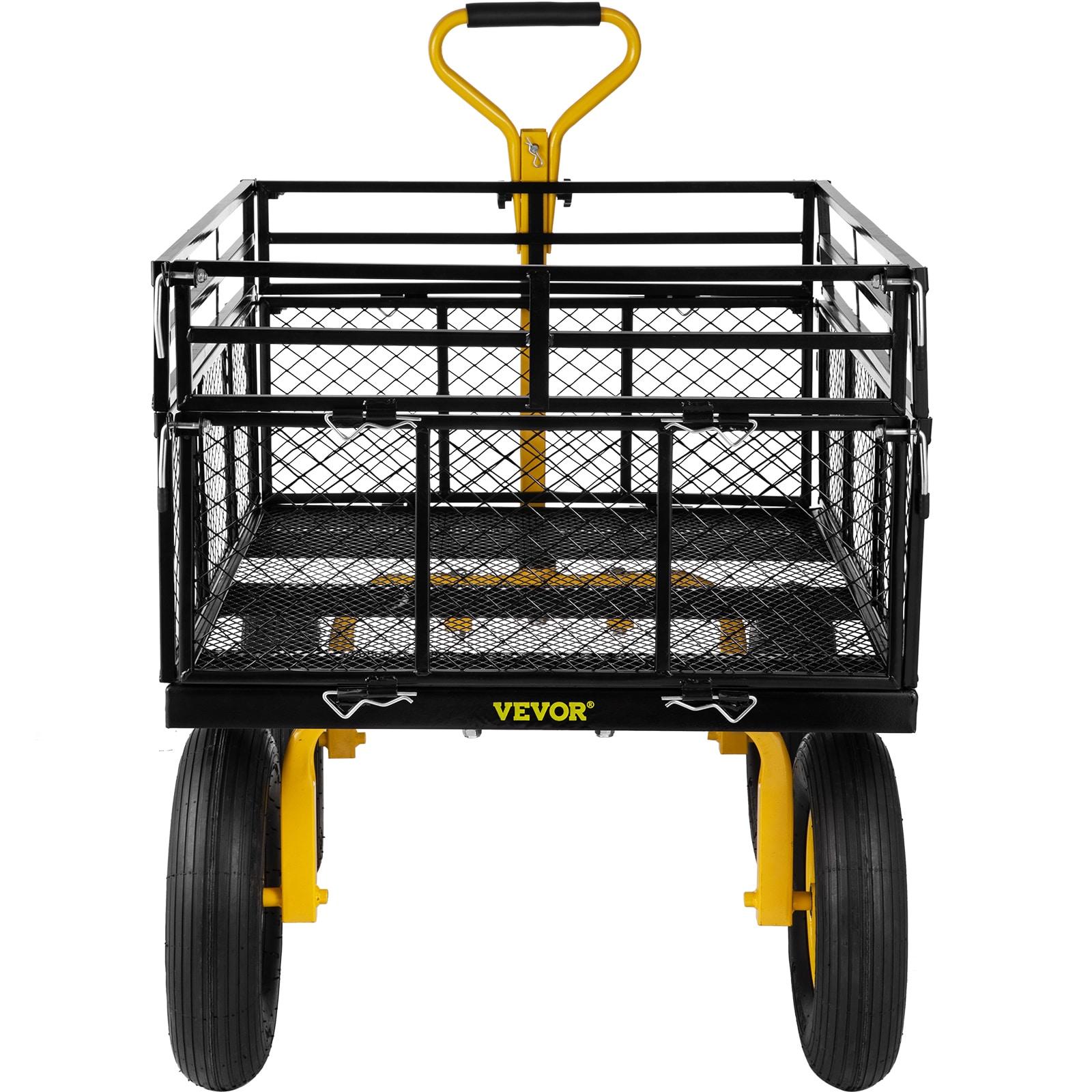 Vevor  Heavy Duty 1400 lbs Capacity Steel Garden Cart with Removable Mesh Sides