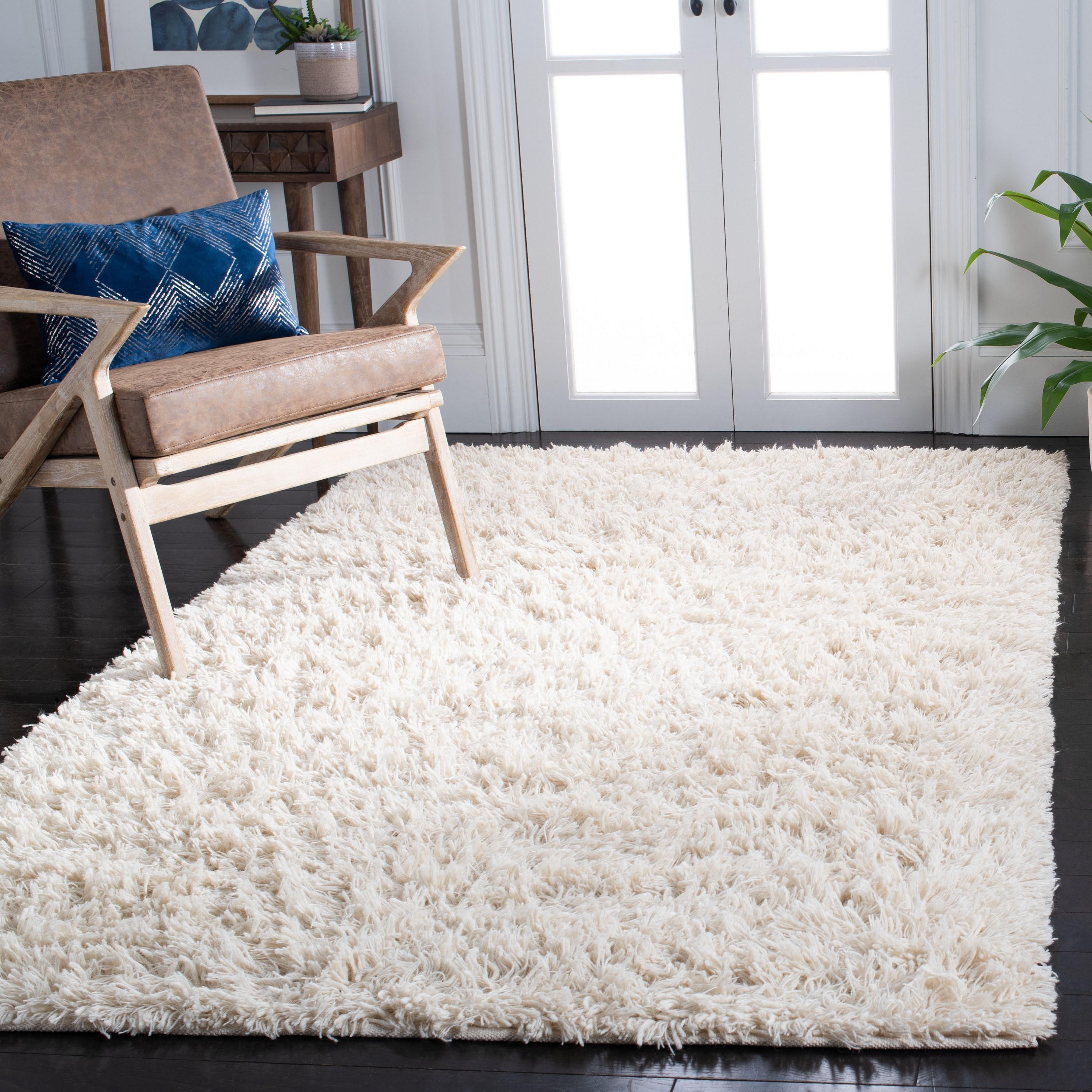 Sheep Shag SSG212 Hand Woven Area Rug - Ivory - 5'x8' - Safavieh.