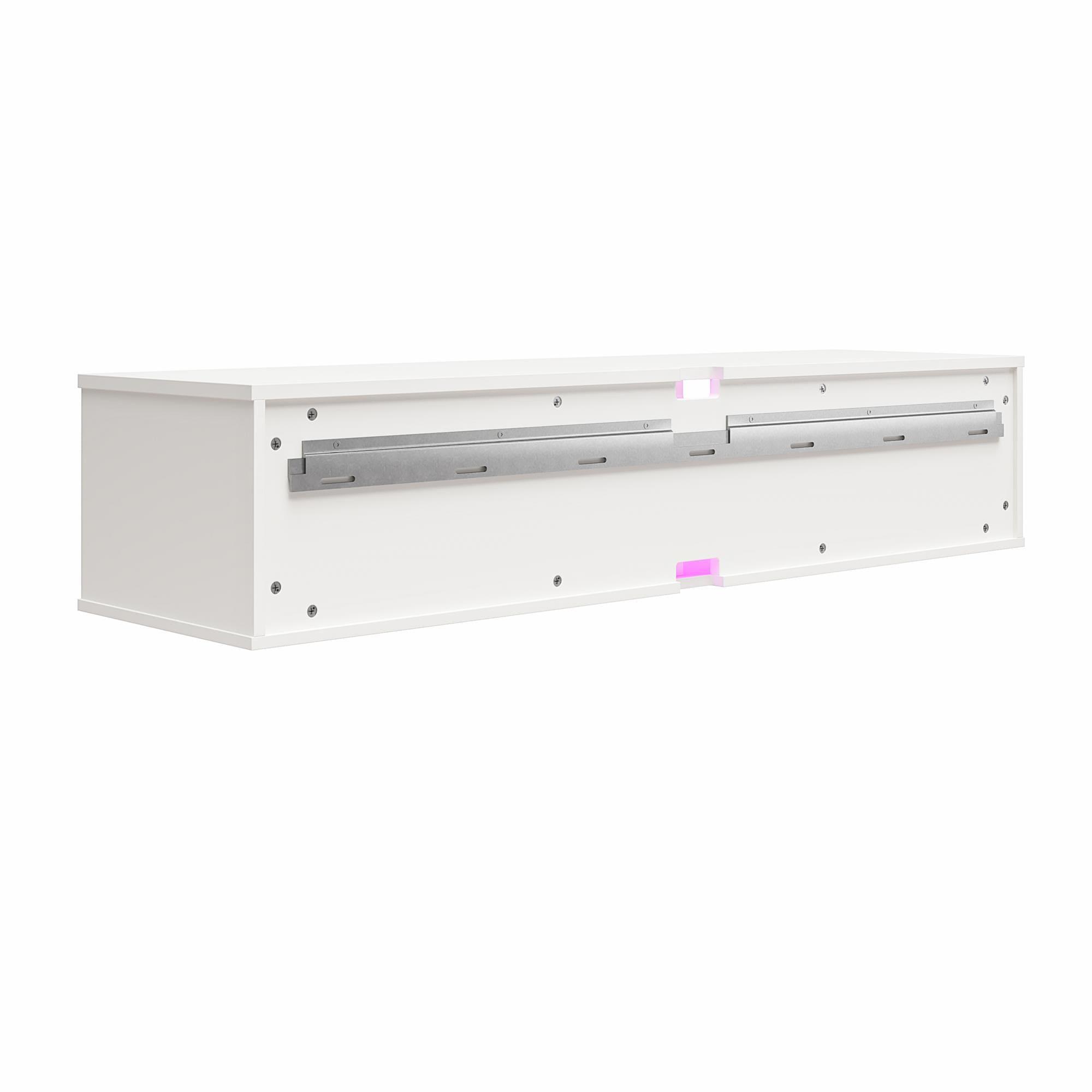 Glitch Floating TV Stand for TVs up to 60" White - NTENSE: Modern Media Console, MDF, 95 lbs Capacity