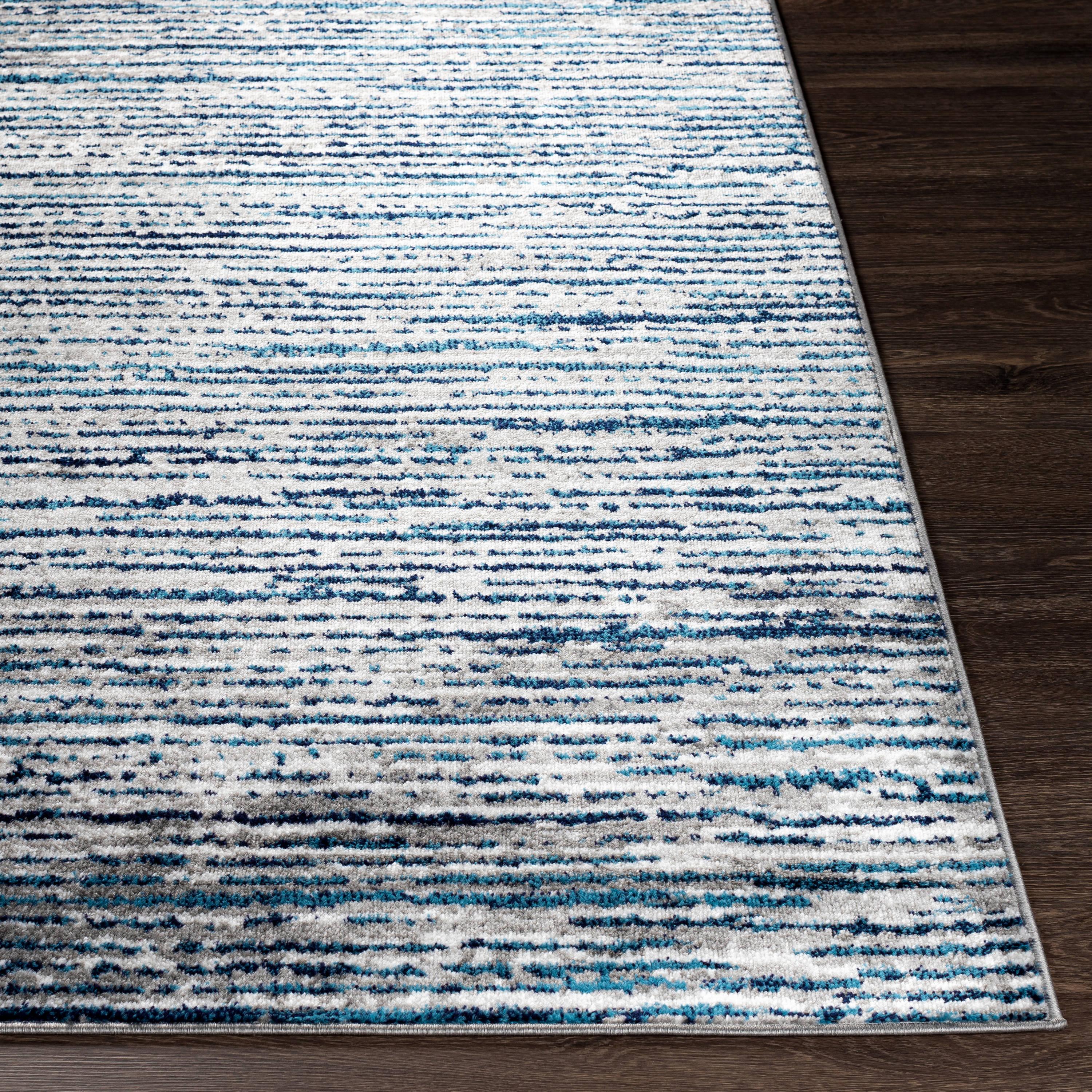 Mid-Century Modern Monte Carlo 4' x 6' Blue Synthetic Rug