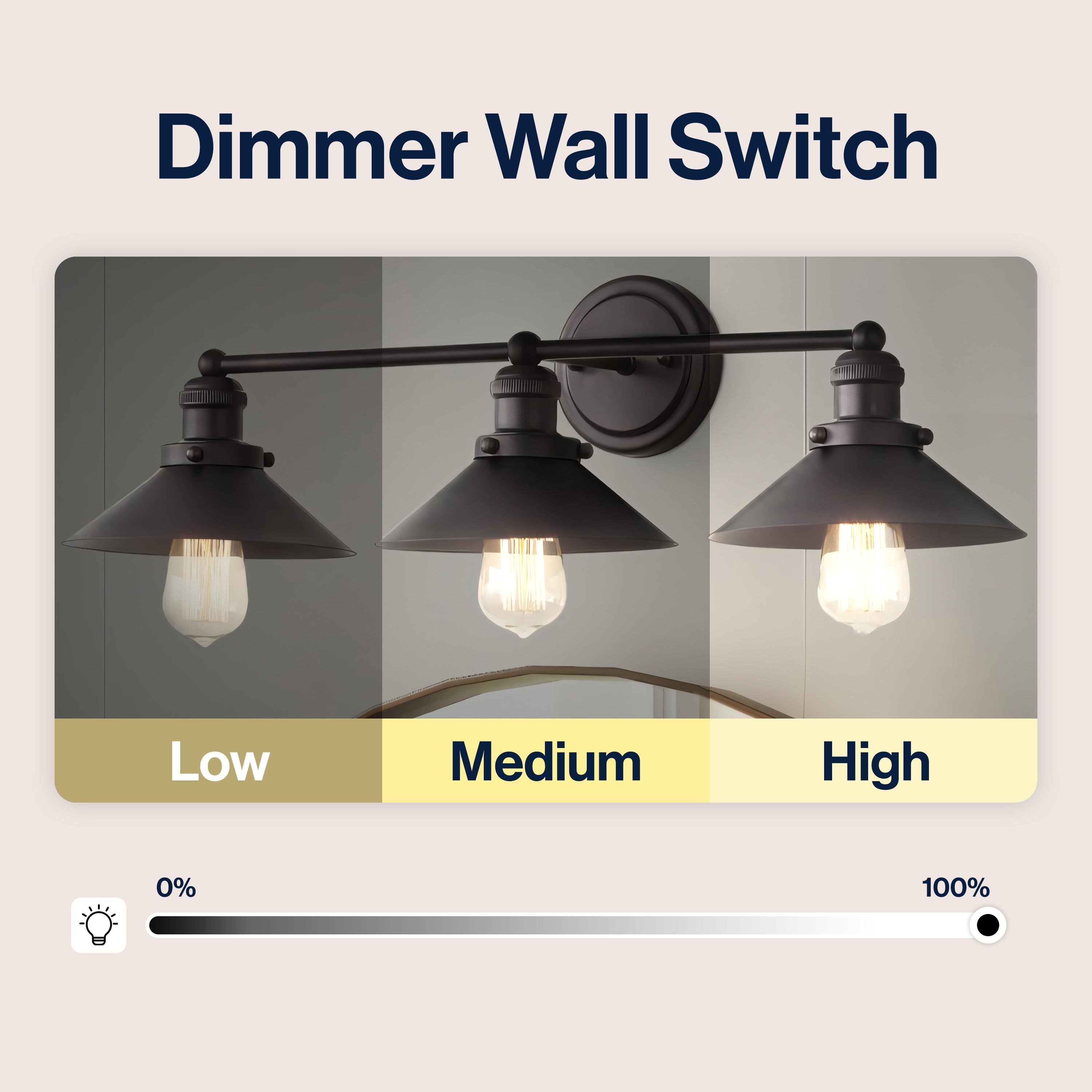 July 26.5" 3-light Metal Vanity Light, Oil Rubbed Bronze