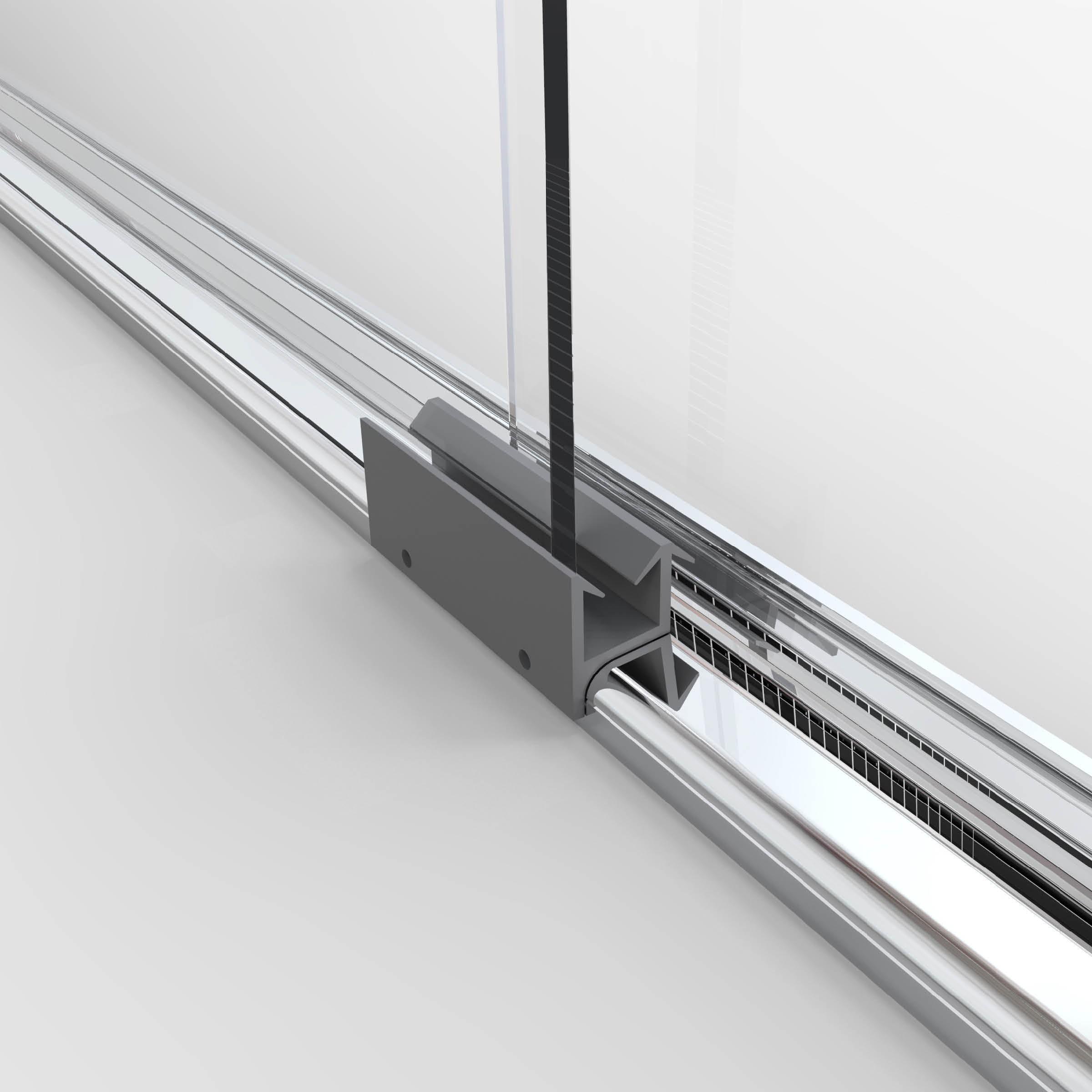 Classic Chrome Semi-Frameless Sliding Shower Door with Clear Glass