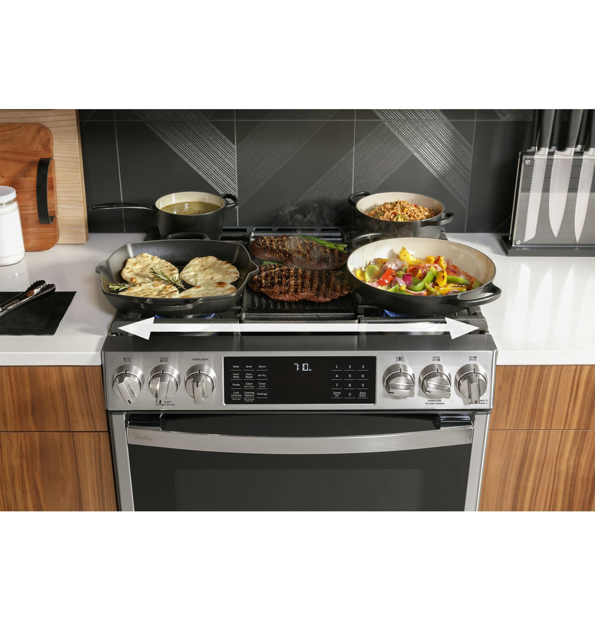 GE Profile Smart Appliances 30" 5.6 cu. ft. Smart Slide-In Gas with No Preheat Air Fry