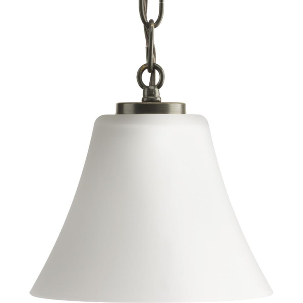 Progress Lighting, Bravo Collection, 1-Light Mini-Pendant, Antique Bronze, Etched Glass Shade