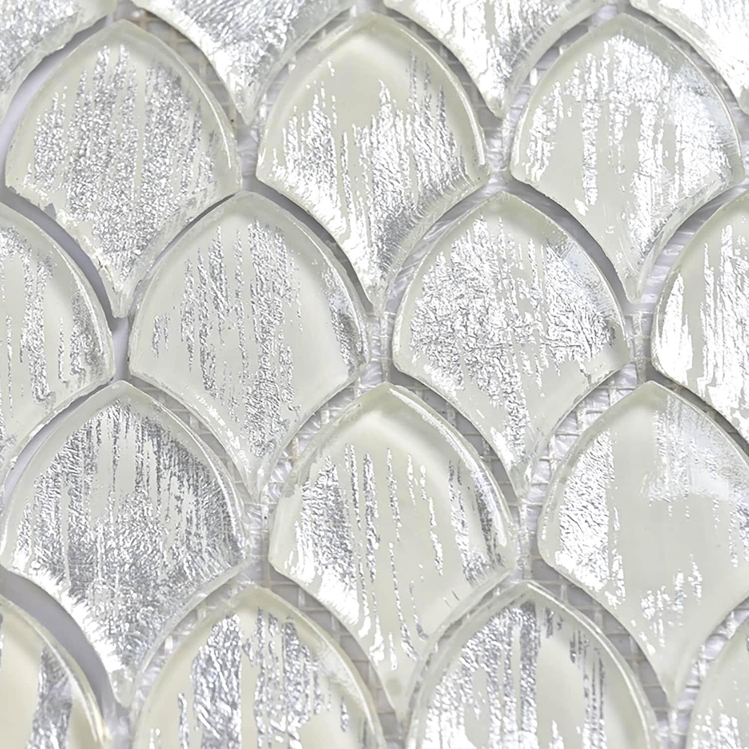 Majeste 0.5" x 2" Glass Fish Scale Mosaic Wall & Floor Tile