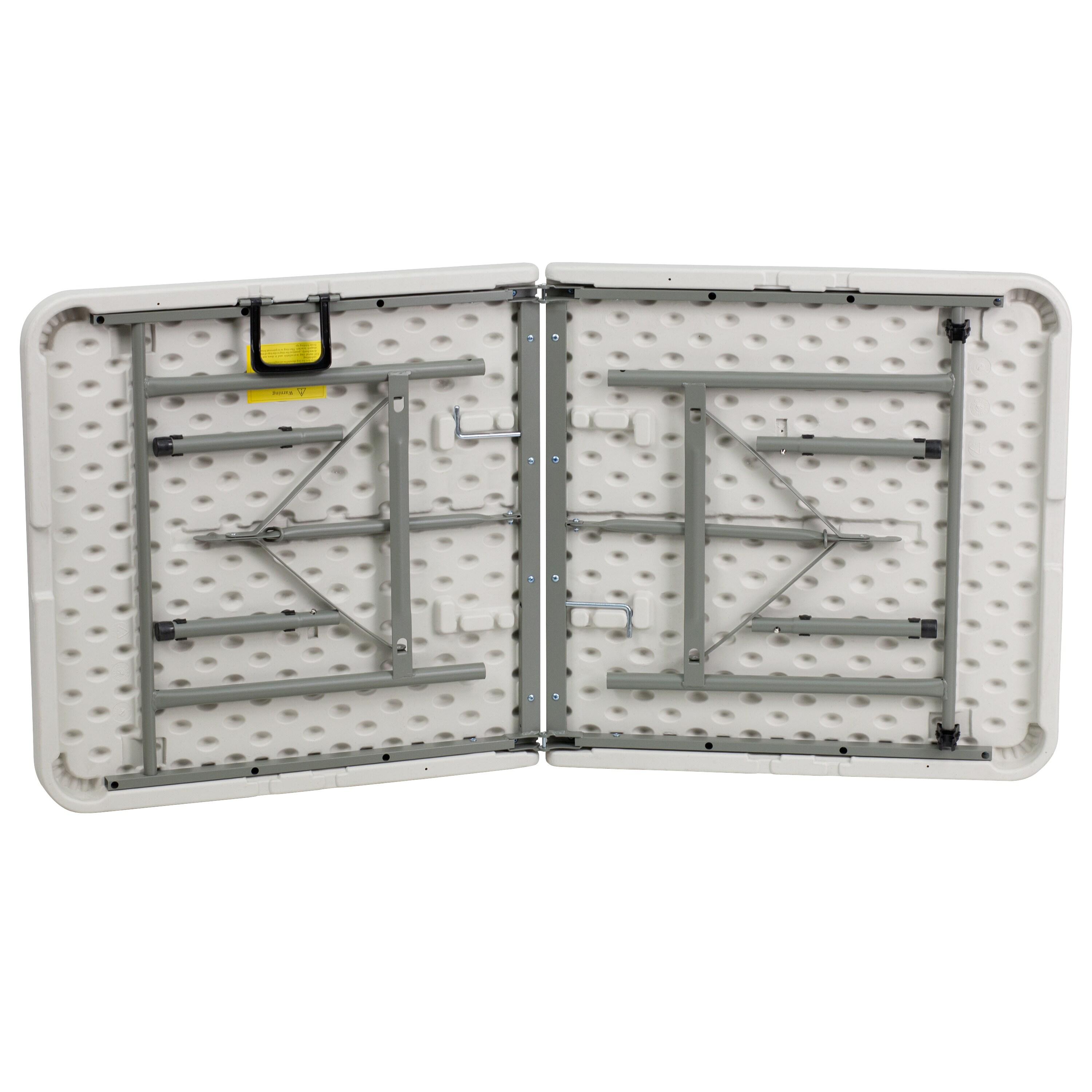 Flash Furniture Noah 30"W x 60"L Bi-Fold Granite White Plastic Folding Table - Banquet Table & Reviews | Wayfair