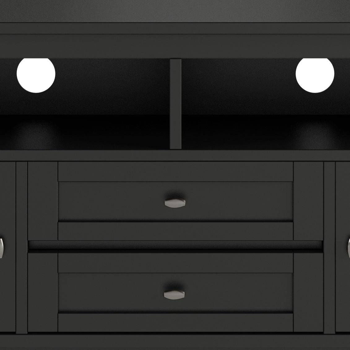 Simpli Home Warm Shaker 72"W Solid Wood TV Stand for TVs up to 80" with 4 Storage Cabinets and 2 Drawers