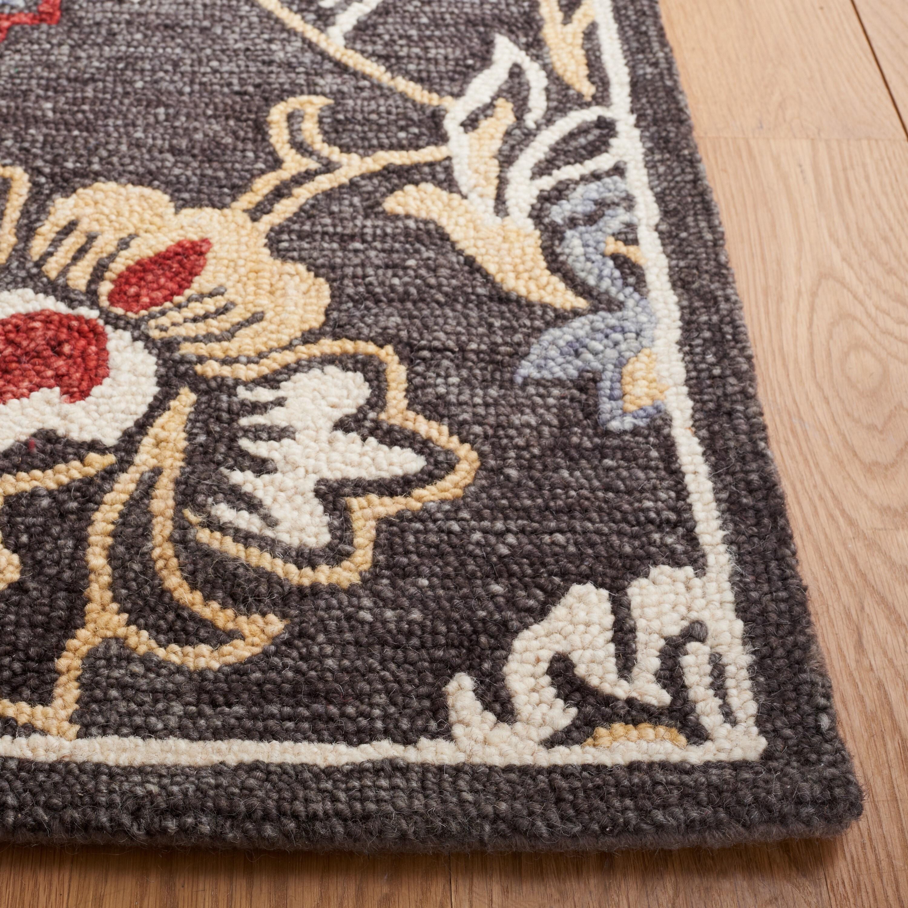 Blossom BLM276 Hand Tufted Area Rug - Dark Grey/Yellow - 8'x10' - Safavieh.