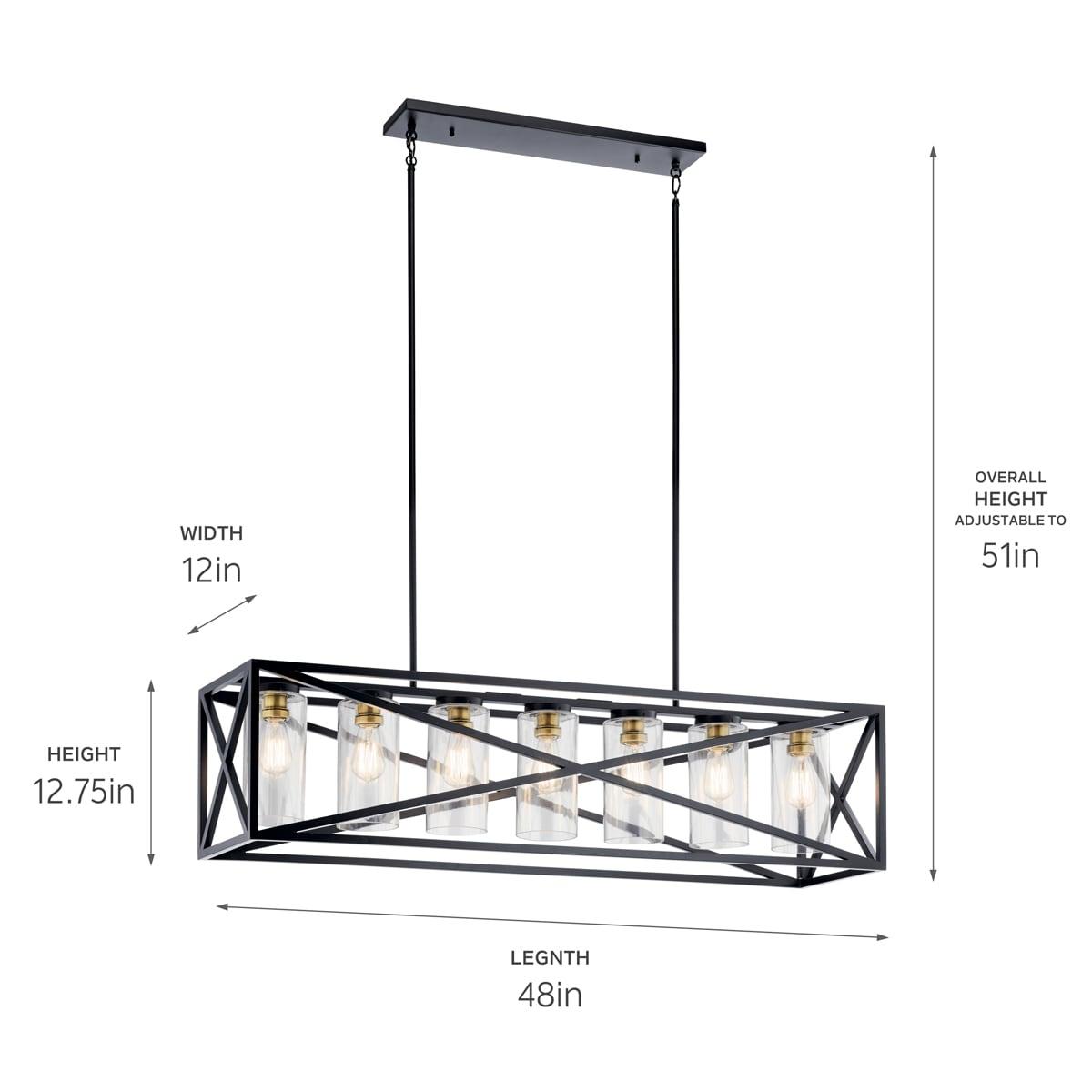 Gracie Oaks Brendetta 7 - Light Black Kitchen Island Pendant
