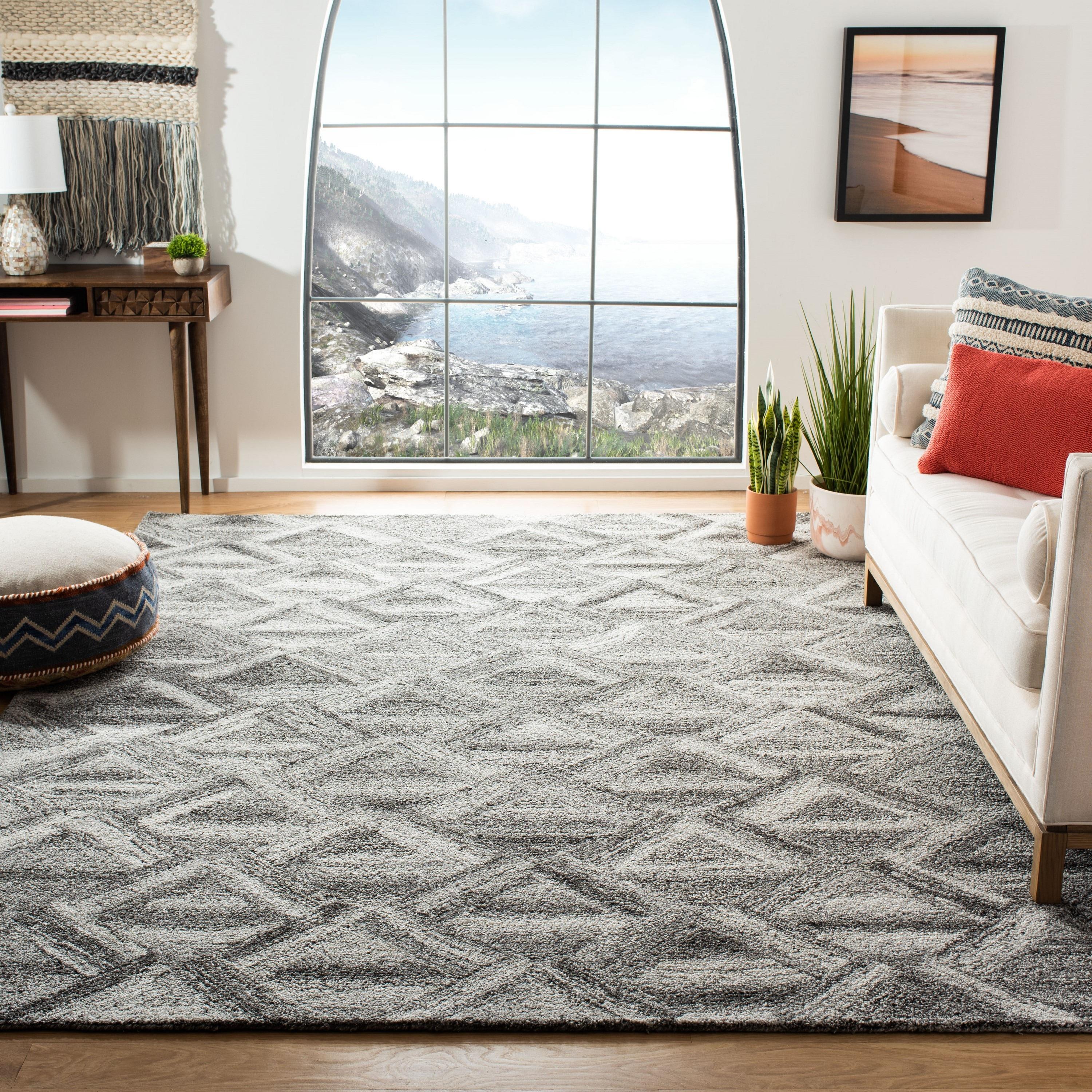 SAFAVIEH Abstract Phillis Geometric Area Rug, Grey/Black, 8' x 10'