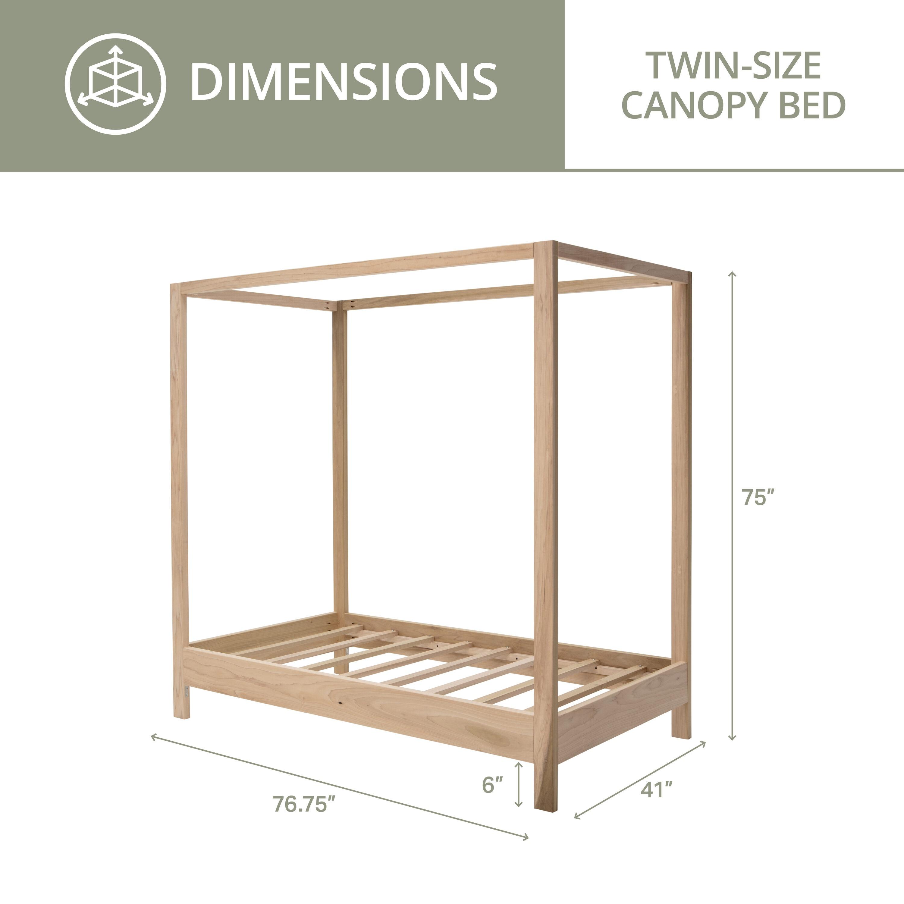 American Furniture Classics Twin Size Canopy Bed with Raised Platform